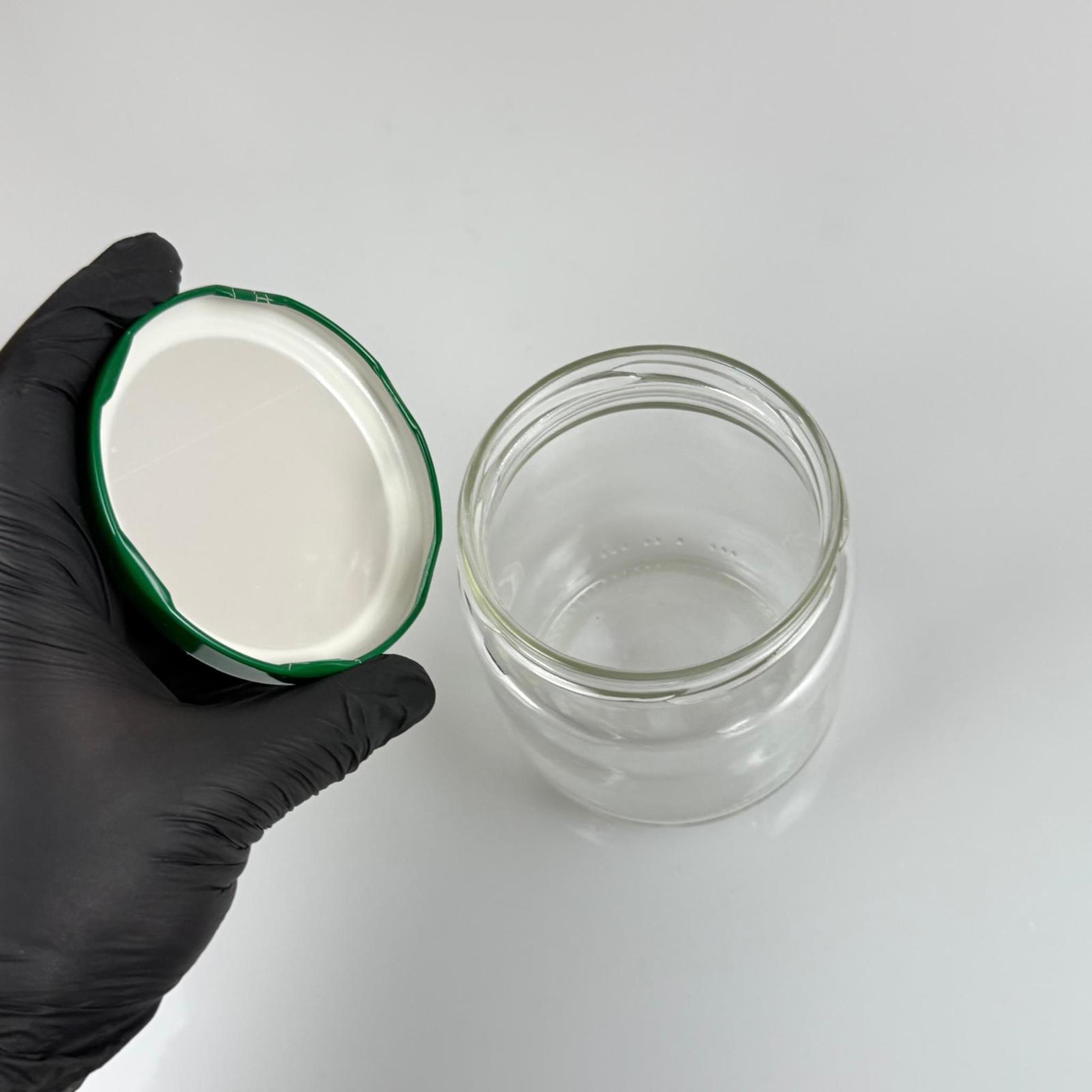 425 CC CAM KAVANOZ - KOYU YEŞİL METAL KAPAKLI - 425 ML CAM KAVANOZ - KONSERVE KAVANOZU