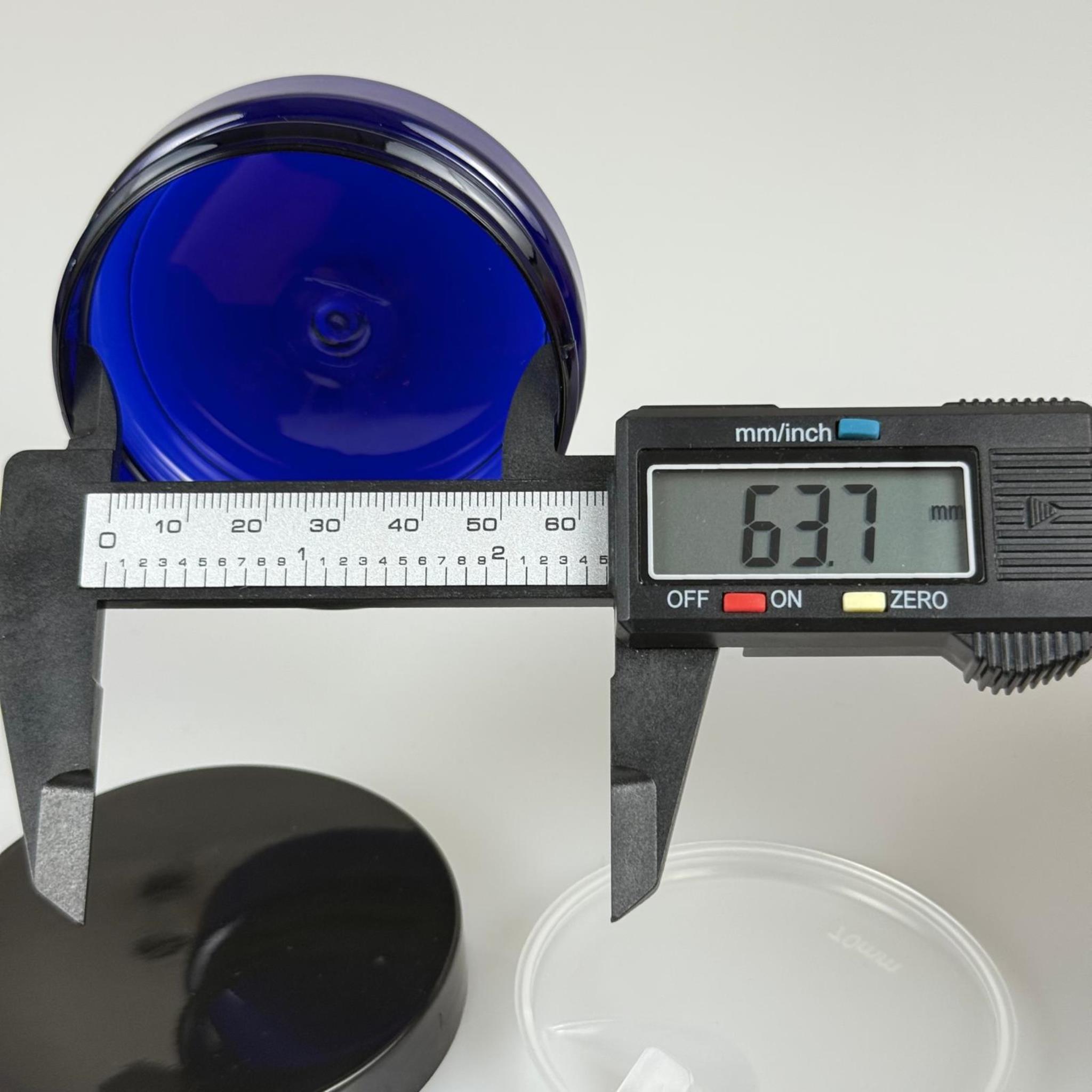 50 ML SERT PET KAVANOZ + SİYAH PLASTİK KAPAK + İÇ TIPA - 50 CC KALIN MAVİ PLASTİK KAVANOZ SİYAH PLASTİK KAPAKLI İÇ TIPALI TAKIM - KREM KAVANOZLARI