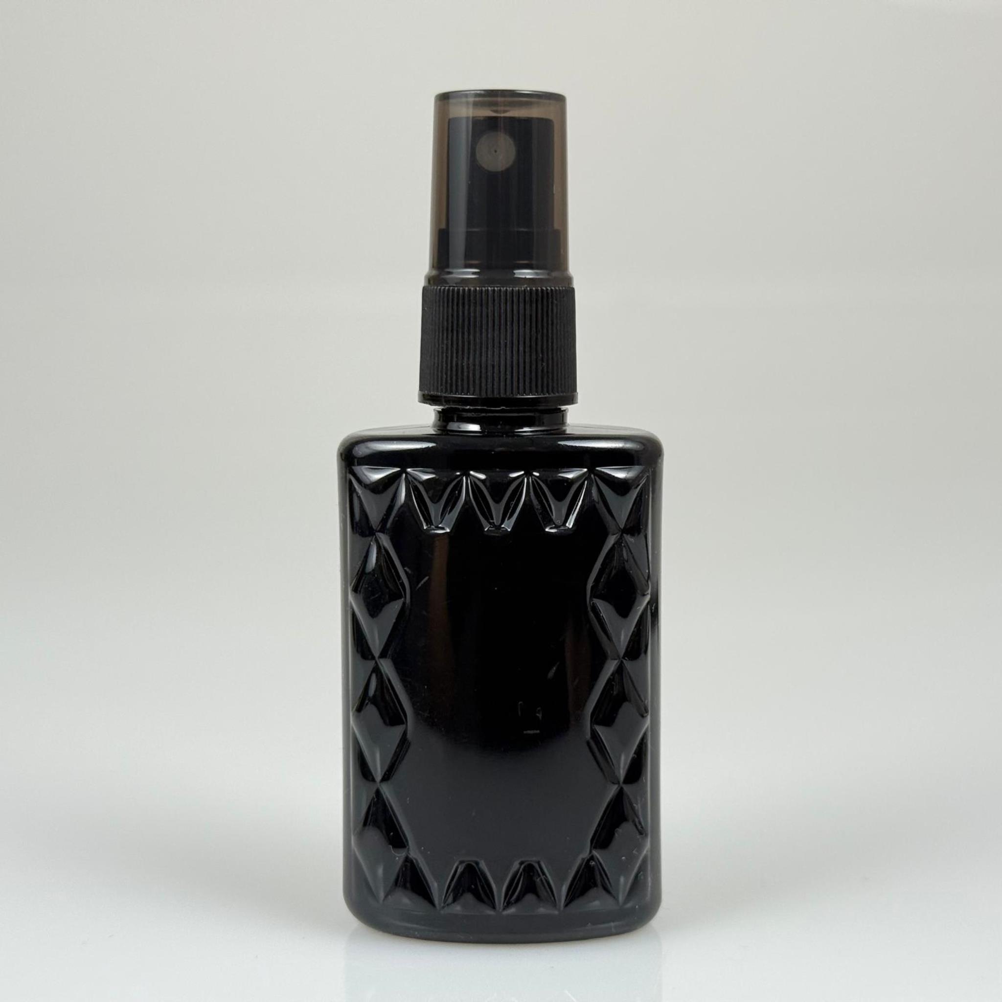 50 CC SİYAH PET KÖŞELİ PARFÜM ŞİŞESİ - SİYAH SPREYLİ - 50 ML PLASTİK PARFÜM - KOLONYA ŞİŞESİ