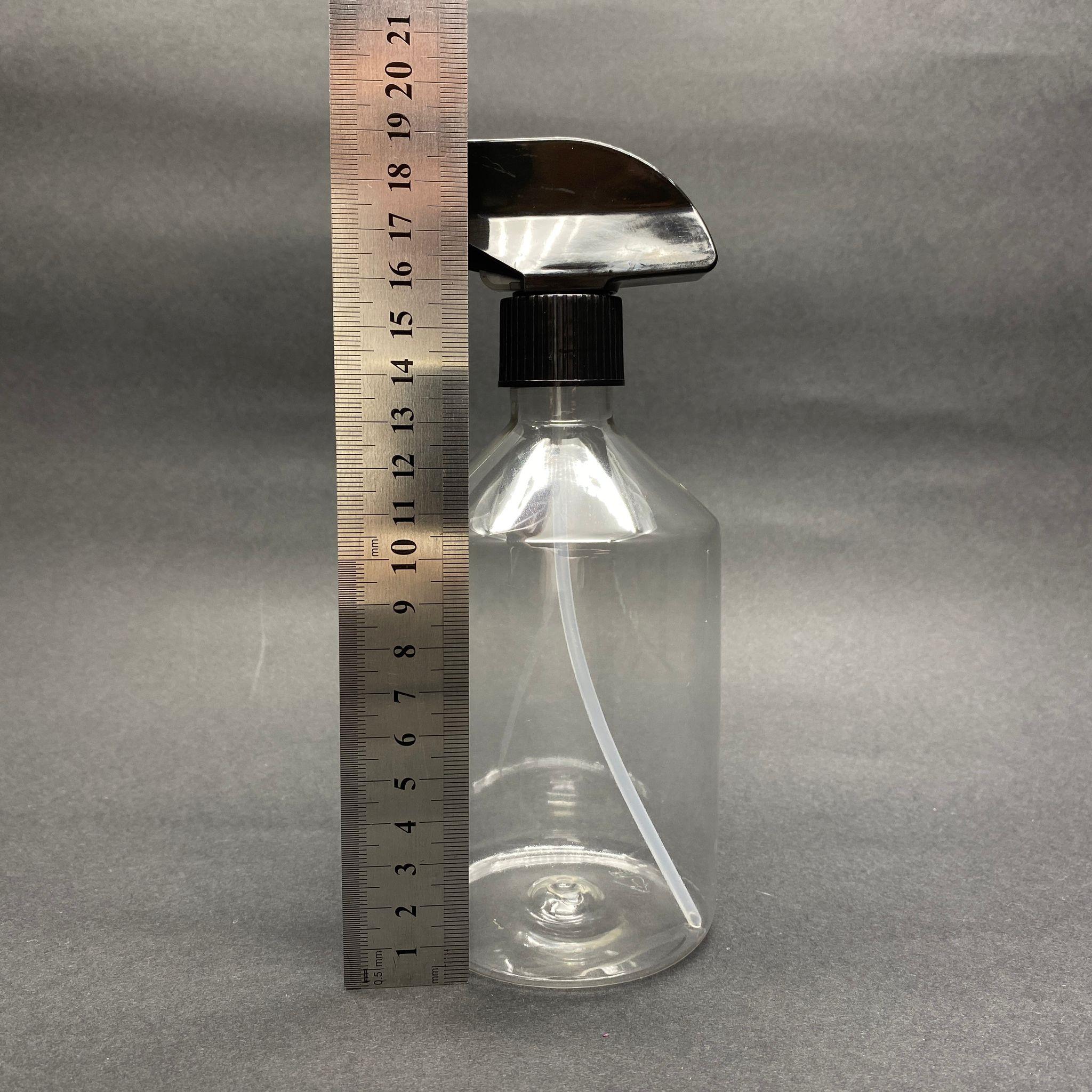 500 CC KÜT BOYUNLU ŞEFFAF PET ŞİŞE - SİYAH TETİK TRİGER SPREYLİ - 500 ML KALIN (30 GR) PET ŞİŞE - BOŞ FISFIS ODA KOKUSU, OTO TEMİZLİK VB İÇİN PET ŞİŞE