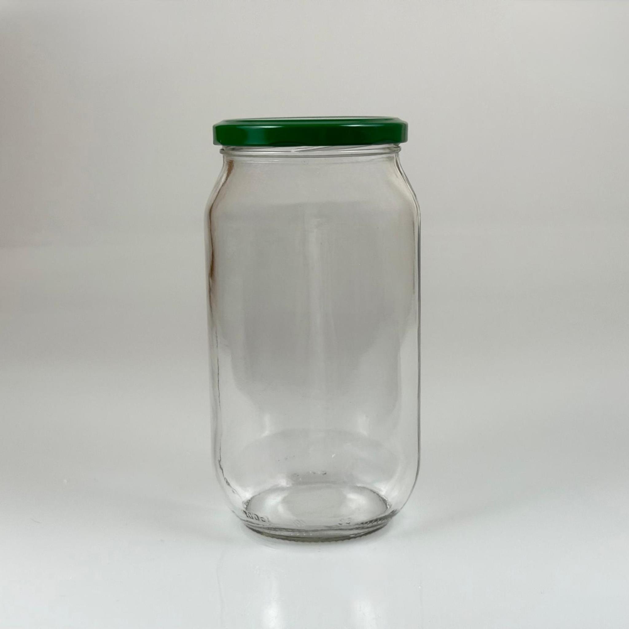 1000 CC CAM KAVANOZ - YEŞİL METAL KAPAKLI - 1000 ML CAM KONSERVE KAVANOZU - LİTRELİK KAVANOZ - PAŞABAHÇE