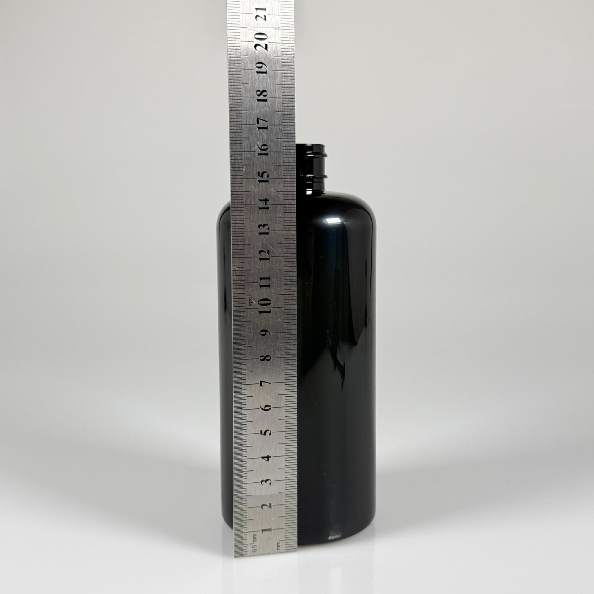 500 CC SİYAH UZUN SİLİNDİR PET ŞİŞE KALIN (26 GR) KAPAKSIZ - 28 AĞIZ - 500 ML PET ŞİŞE