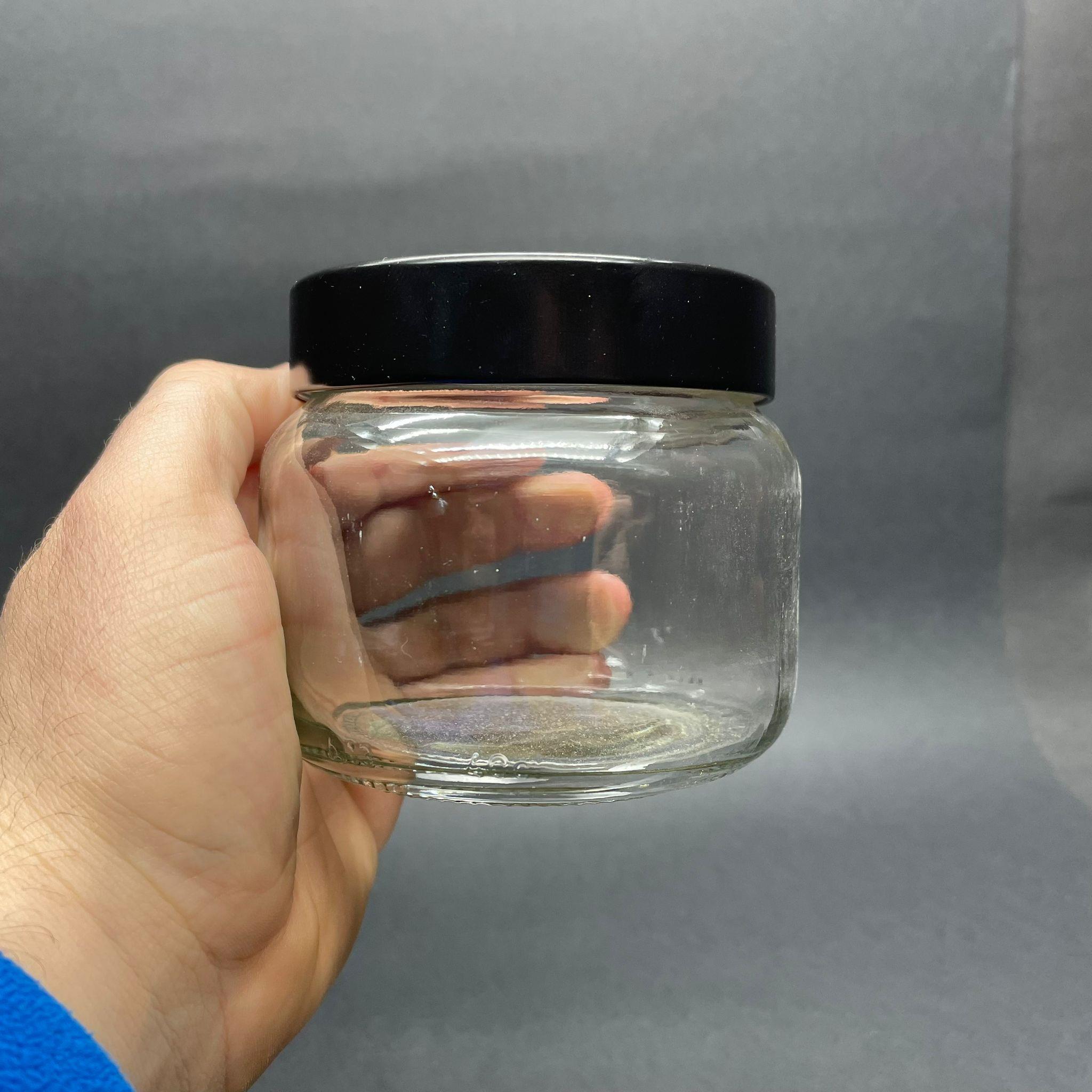 400 CC BASIK CAM KAVANOZ - DERİN SİYAH LÜKS METAL KAPAKLI - 400 ML CAM KAVANOZ - DERİN ETEK KAPAKLI