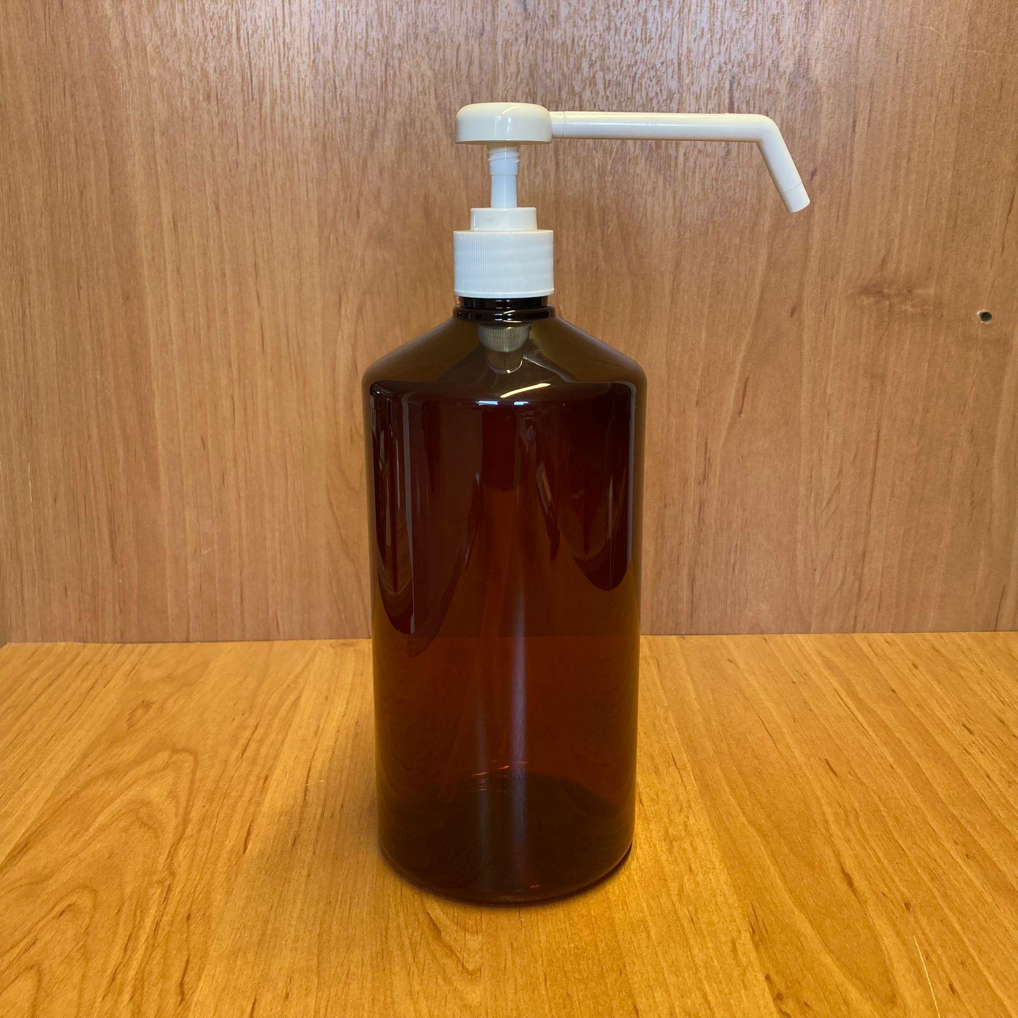 950 CC AMBER PLASTİK ŞİŞE - DİSPANSİYER POMPALI - 950 ML KAHVERENGİ BOŞ PLASTİK ŞİŞE - KALIN (45 GR)