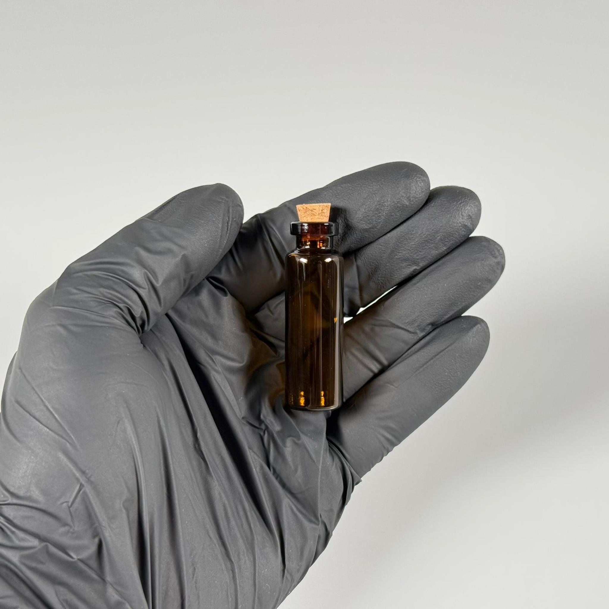 MİNİ CAM ŞİŞE MANTAR TIPALI 5 CC - anahtarlık, aksesuar. kolye, minyatür, mektup, tılsım vb için 5 ml amber küçük cam şişeler