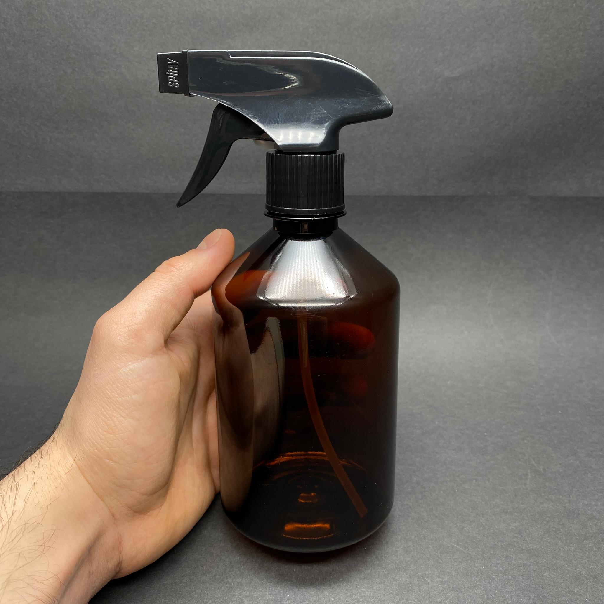 500 CC AMBER PLASTİK ŞİŞE - SİYAH TETİK SPREYLİ - 500 ML KAHVERENGİ BOŞ PLASTİK SPREY ŞİŞE