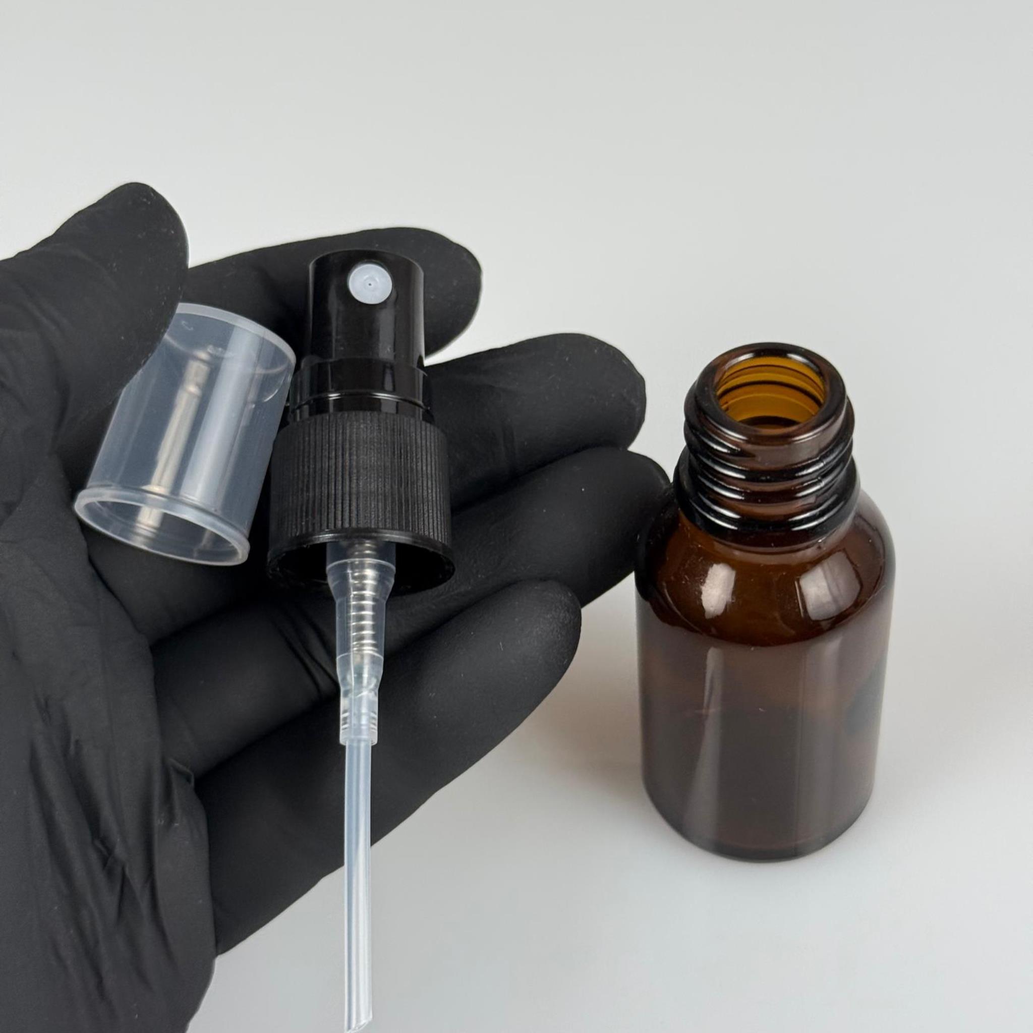 15 CC AMBER CAM ŞİŞE - SİYAH SPREYLİ TAKIM - 15 ML SİYAH SPREYLİ AMBER CAM ŞİŞE