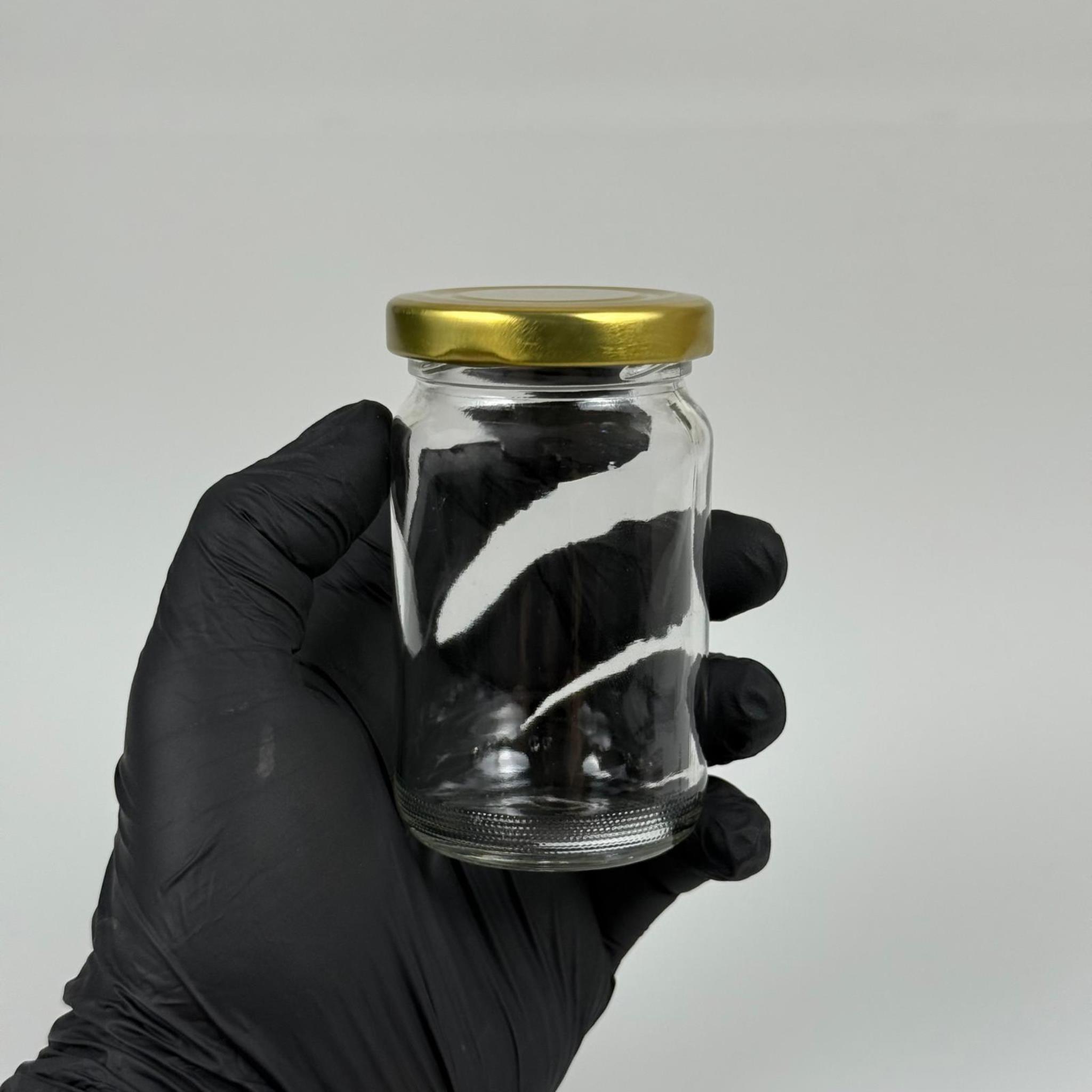 105 CC CAM KAVANOZ - GOLD METAL KAPAKLI - 105 ML CAM KAVANOZ