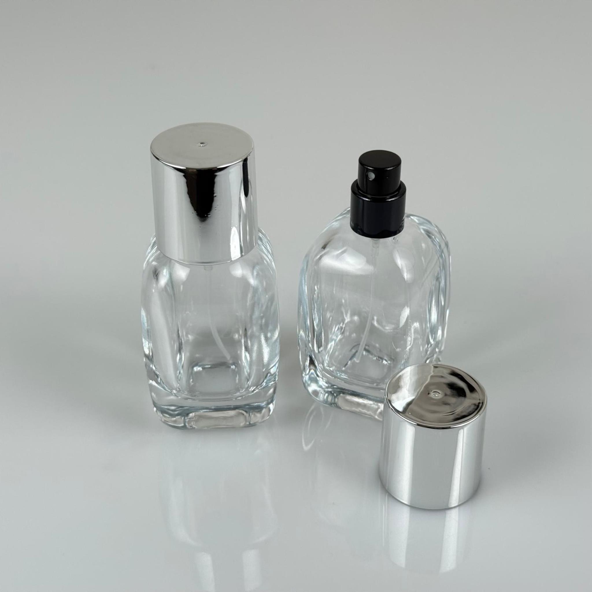 50 ML SİLİNDİR MODEL CORE PARFÜM ŞİŞESİ - SİYAH METAL SPREYLİ + GÜMÜŞ GENİŞ KAPAKLI (AĞIZ 15 MM GEÇME KOLAY KAPAMA)