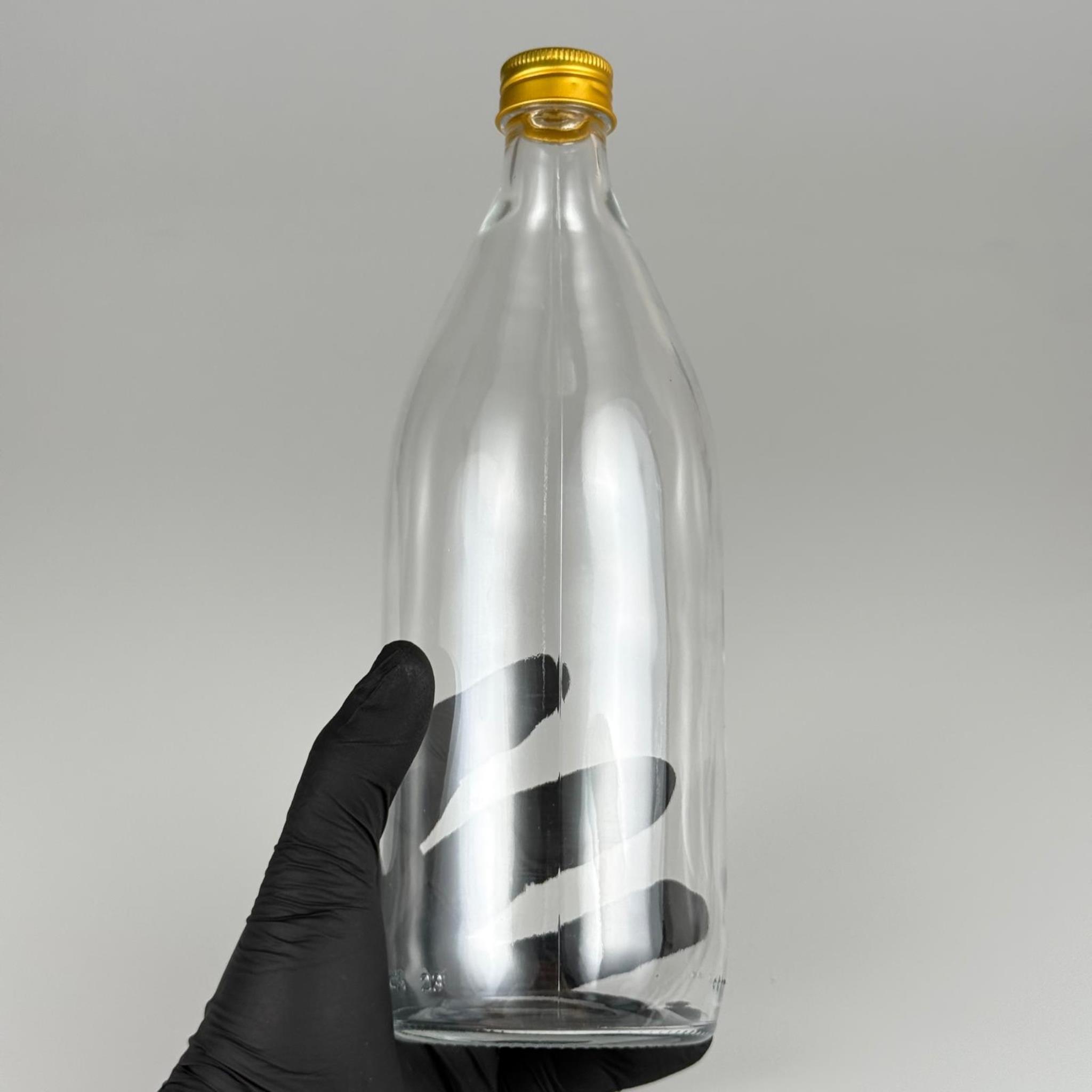 750 ML LÜKS CAM SU ŞİŞESİ - 750 CC BOŞ CAM SU ŞİŞELERİ - GOLD ALÜMİNYUM METAL KAPAKLI (ELLE AÇILIP KAPANABİLİR) - RESTORAN, CAFE, OTEL VS İÇİN PREMİUM CAM ŞİŞE