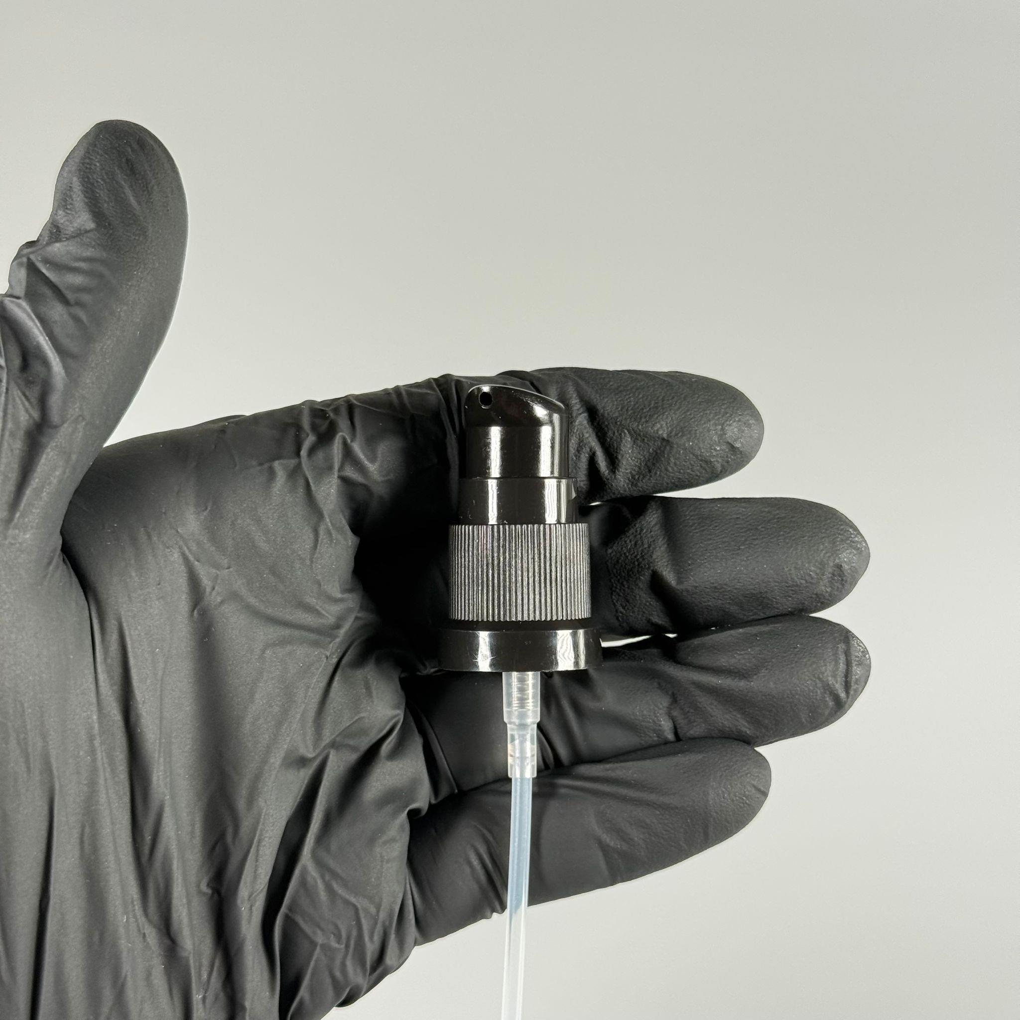 18 MM ETEKLİ LOSYON POMPASI SİYAH - 18 MM SERUM POMPASI (CAM ŞİŞELER İÇİN)