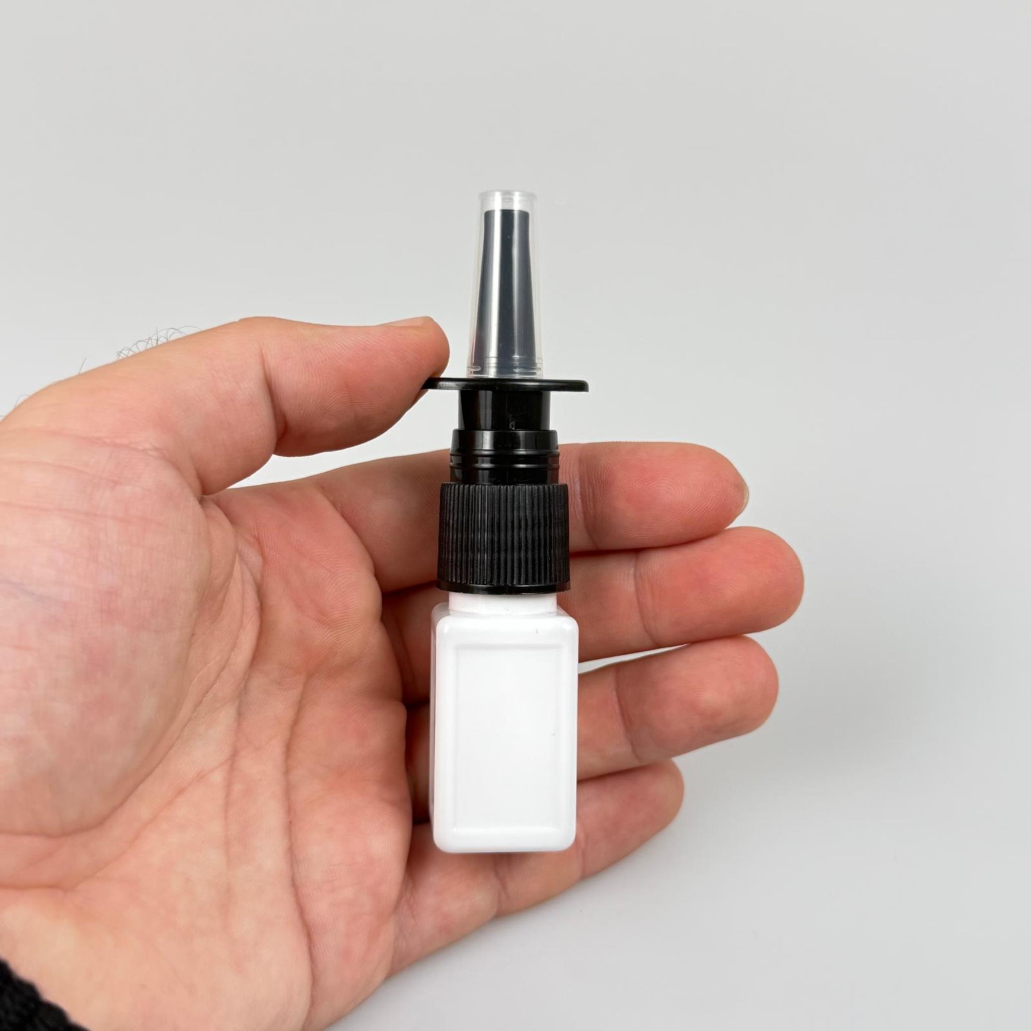 10 CC BEYAZ KARE PET ŞİŞE- SİYAH NAZAL BURUN SPREYLİ 10 ML PLASTİK ŞİŞE