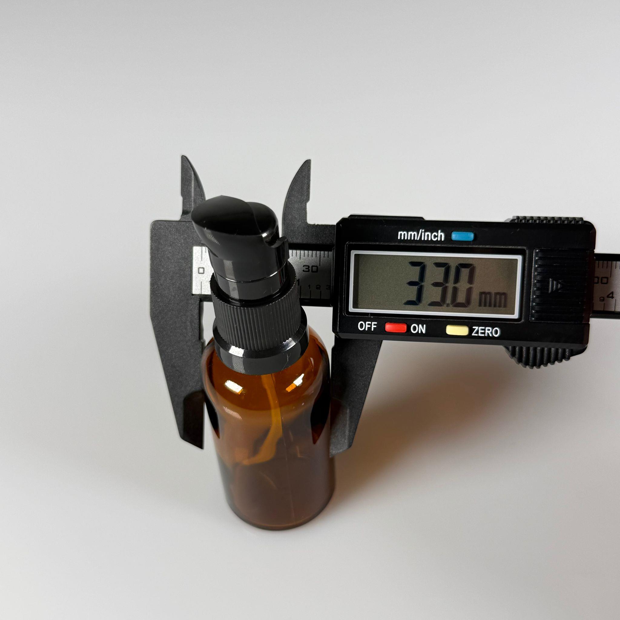 30 CC AMBER CAM ŞİŞE - SIZDIRMAZ ETEKLİ SİYAH LOSYON POMPALI TAKIM - 30 ML LOSYON ŞİŞESİ - YAĞ, KREM GİBİ YOĞUN KIVAMLI SIVILAR İÇİN CAM AMBALAJ