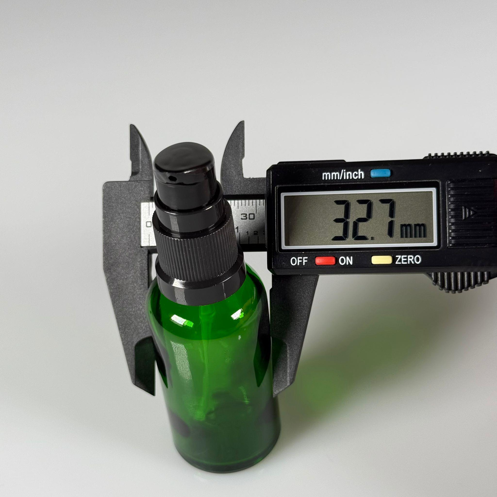 50 CC YEŞİL CAM ŞİŞE - SIZDIRMAZ ETEKLİ SİYAH LOSYON POMPALI TAKIM - 50 ML LOSYON ŞİŞESİ - YAĞ, KREM GİBİ YOĞUN KIVAMLI SIVILAR İÇİN CAM AMBALAJ