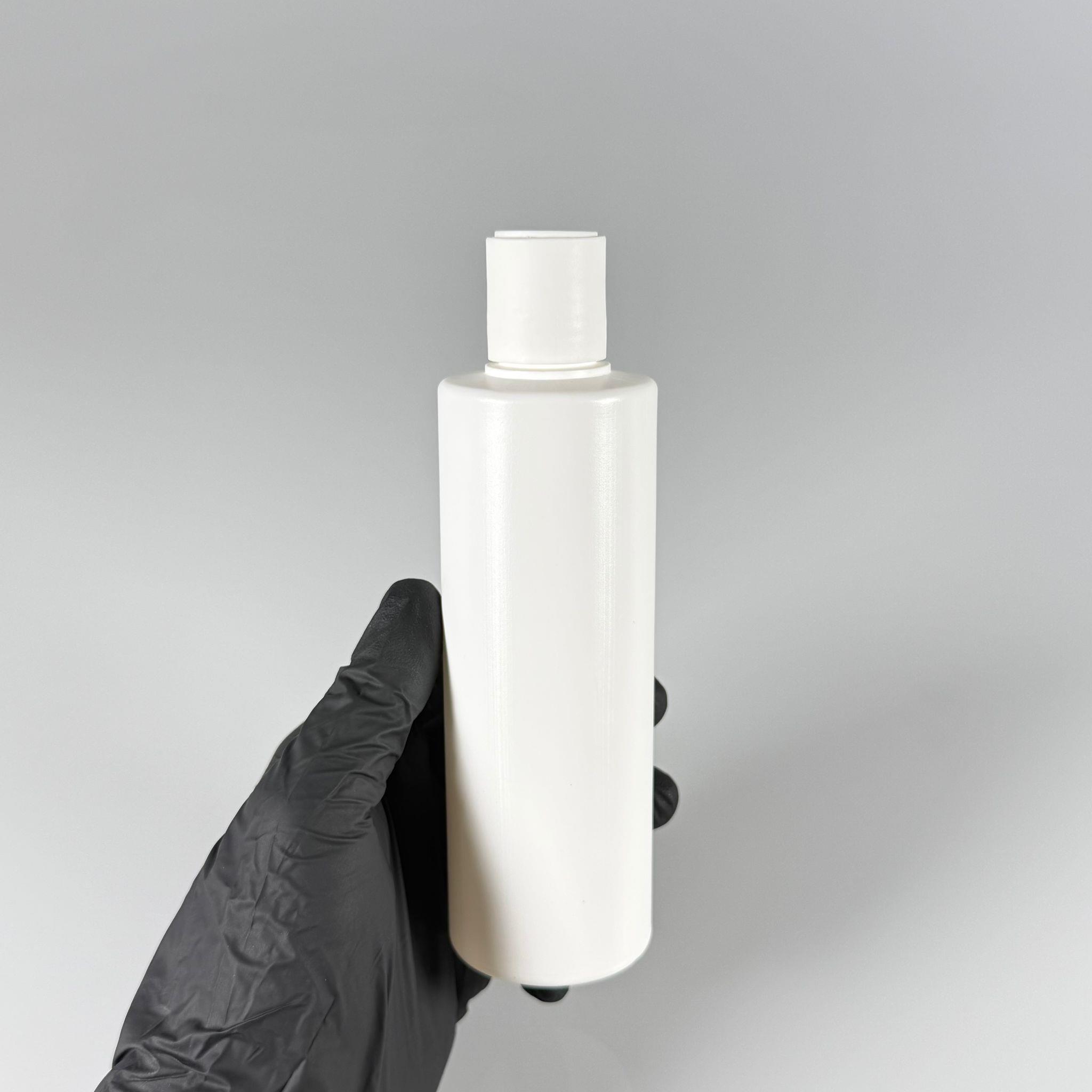 200 CC (SİLME 250 CC) BEYAZ SİLİNDİR MODEL MAT SERT POLİETİLEN ŞİŞE - BEYAZ DİSKTOP ŞAMPUAN KAPAKLI - 200 ML BEYAZ PLASTİK ŞİŞE