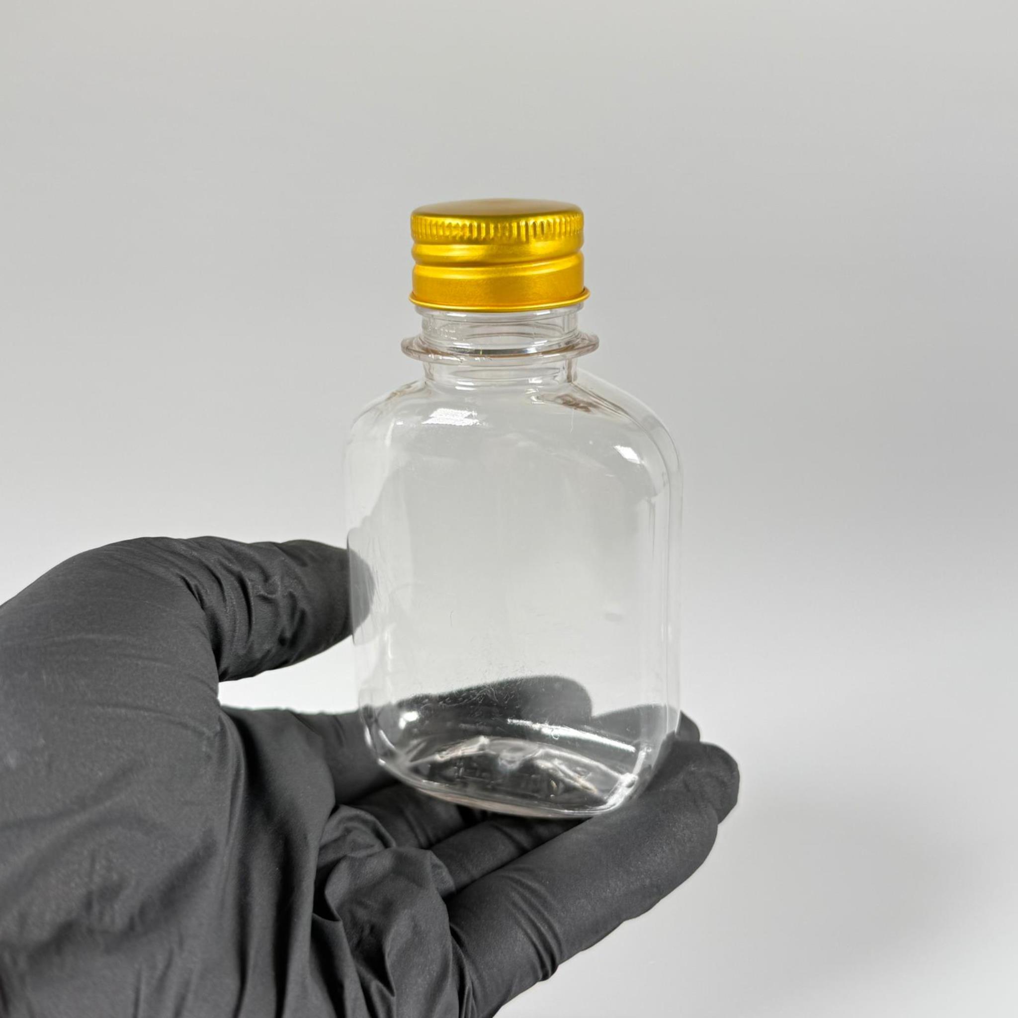 100 ML YASSI METAL KAPAKLI KOLONYA TIPALI PET ŞİŞE - 100 CC CONTALI GOLD ALÜMİNYUM KAPAKLI PLASTİK ŞİŞE