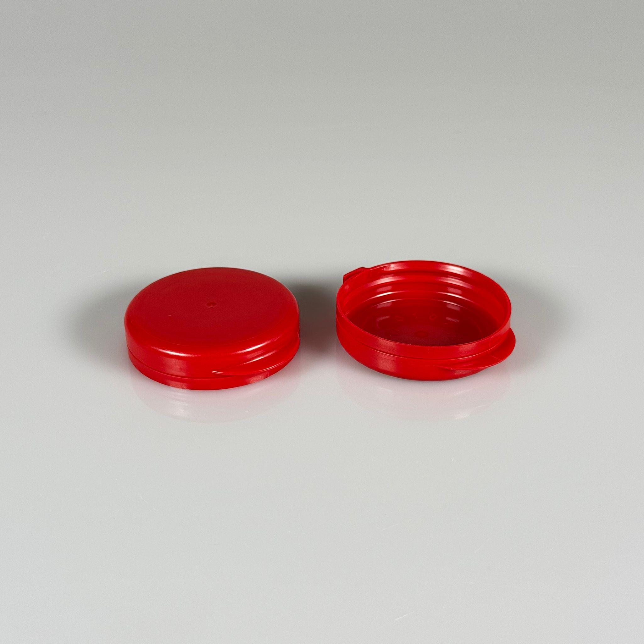 44/11 MM PLASTİK AYRAN KAPAĞI KIRMIZI KİLİTLİ YIRTMAÇLI GEÇMELİ KAPAK - CAM SÜT ŞİŞESİ KAPAĞI - CAM AYRAN ŞİŞESİ KAPAK