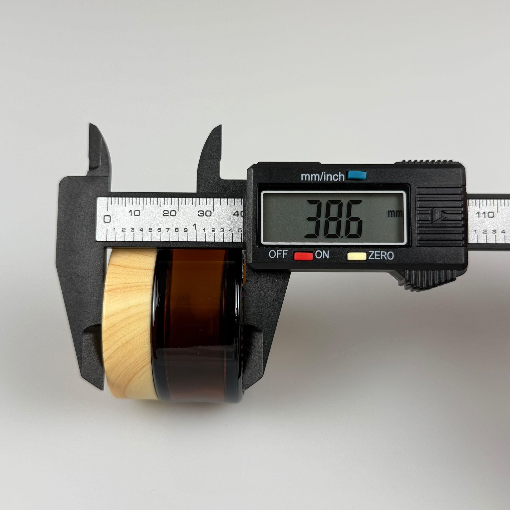 30 CC CAM AMBER KREM KAVANOZU - AHŞAP DESENLİ PLASTİK KAPAKLI İÇ CONTALI - 30 ML KAHVERENGİ CAM KAVANOZ  - KOZMETİK KAVANOZ