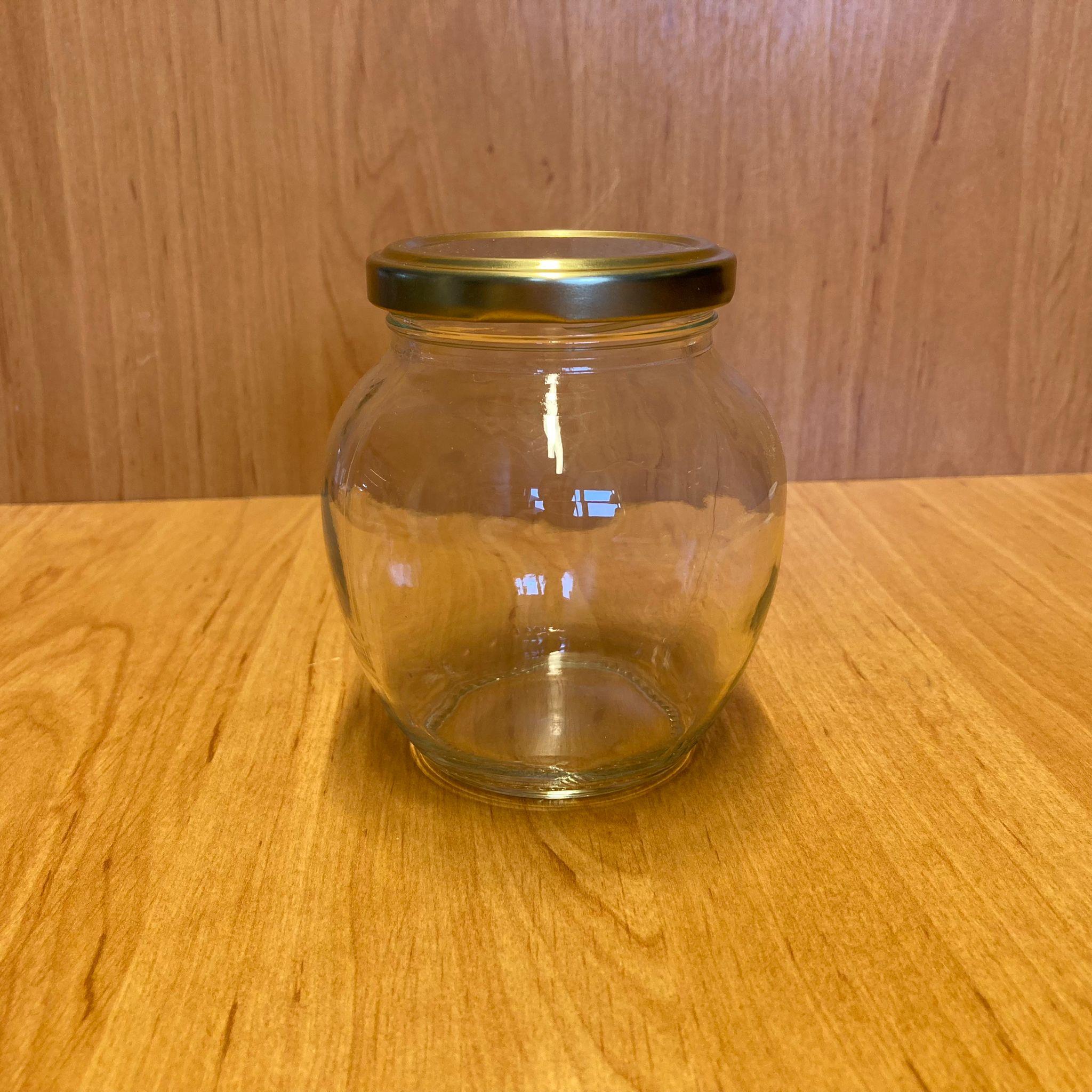 370 CC YUMURTA KAVANOZ - GOLD METAL KAPAKLI - 370 ML YUMURTA TİP CAM KAVANOZ
