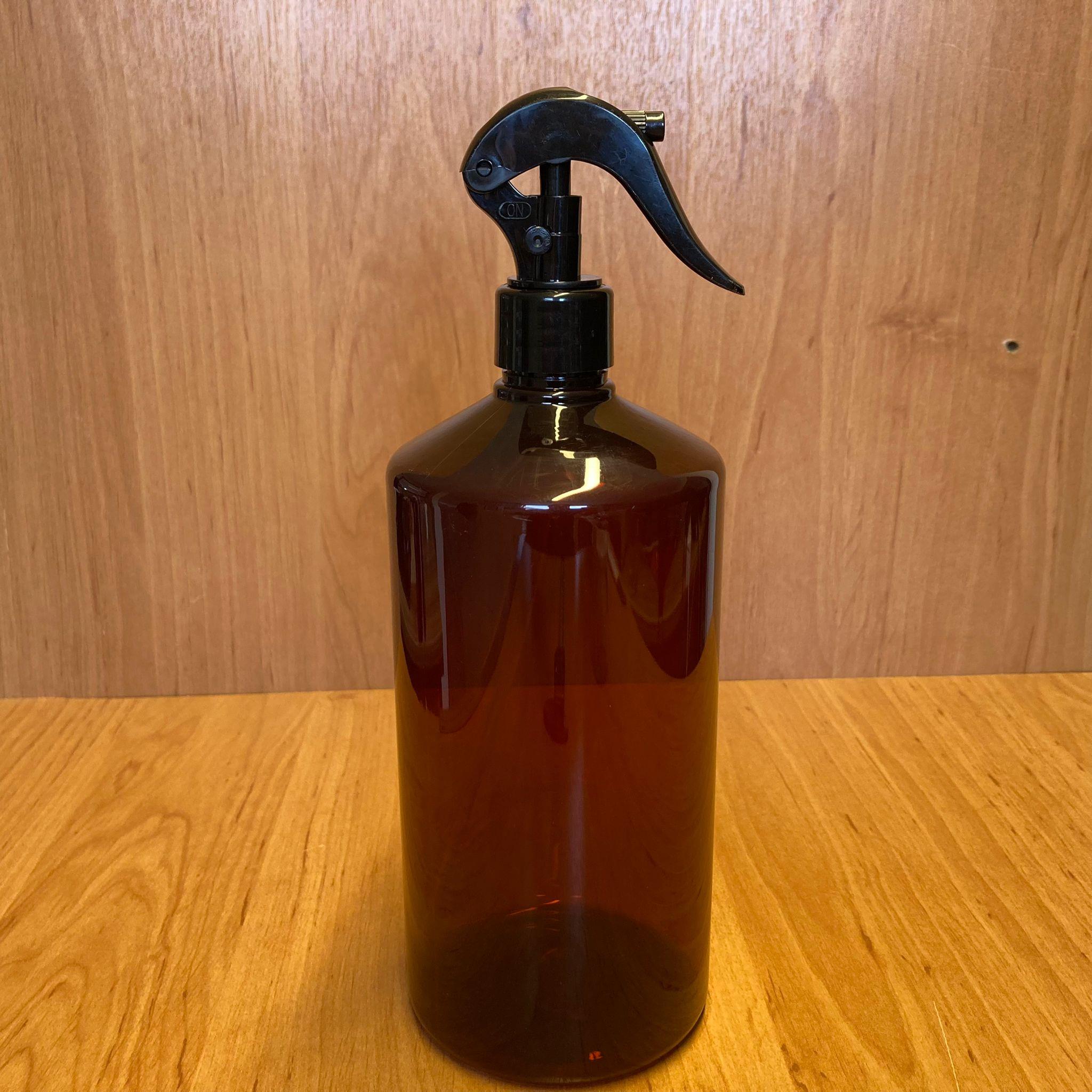 1000 CC AMBER PLASTİK ŞİŞE - SİYAH TRİGER SPREYLİ - 1 LİTRE KAHVERENGİ BOŞ PLASTİK ŞİŞE - KALIN (45 GR)