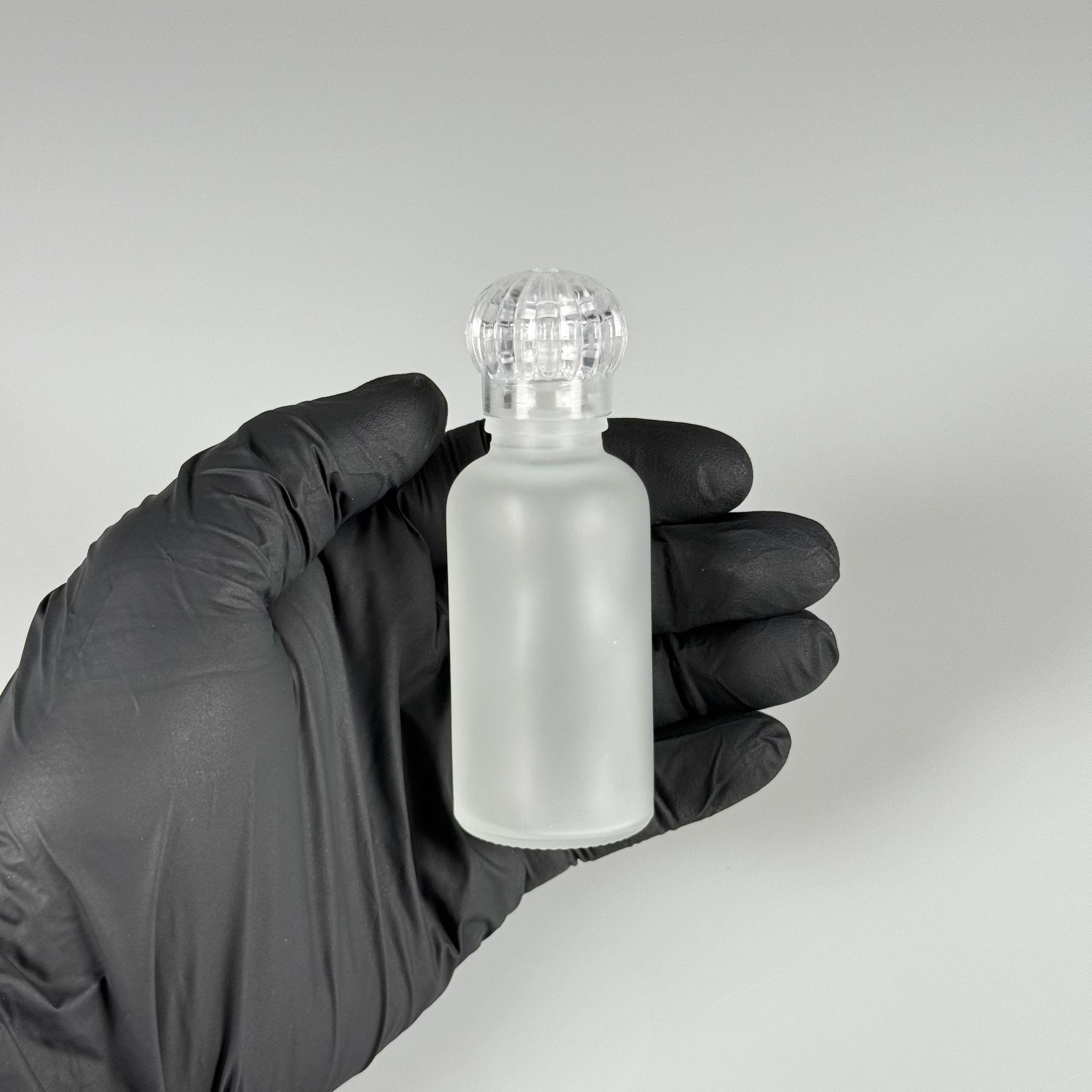 30 CC BUZLU CAM ŞİŞE - KRİSTAL KAPAKLI TIPALI  - 30 ML CAM KOLONYA ŞİŞESİ