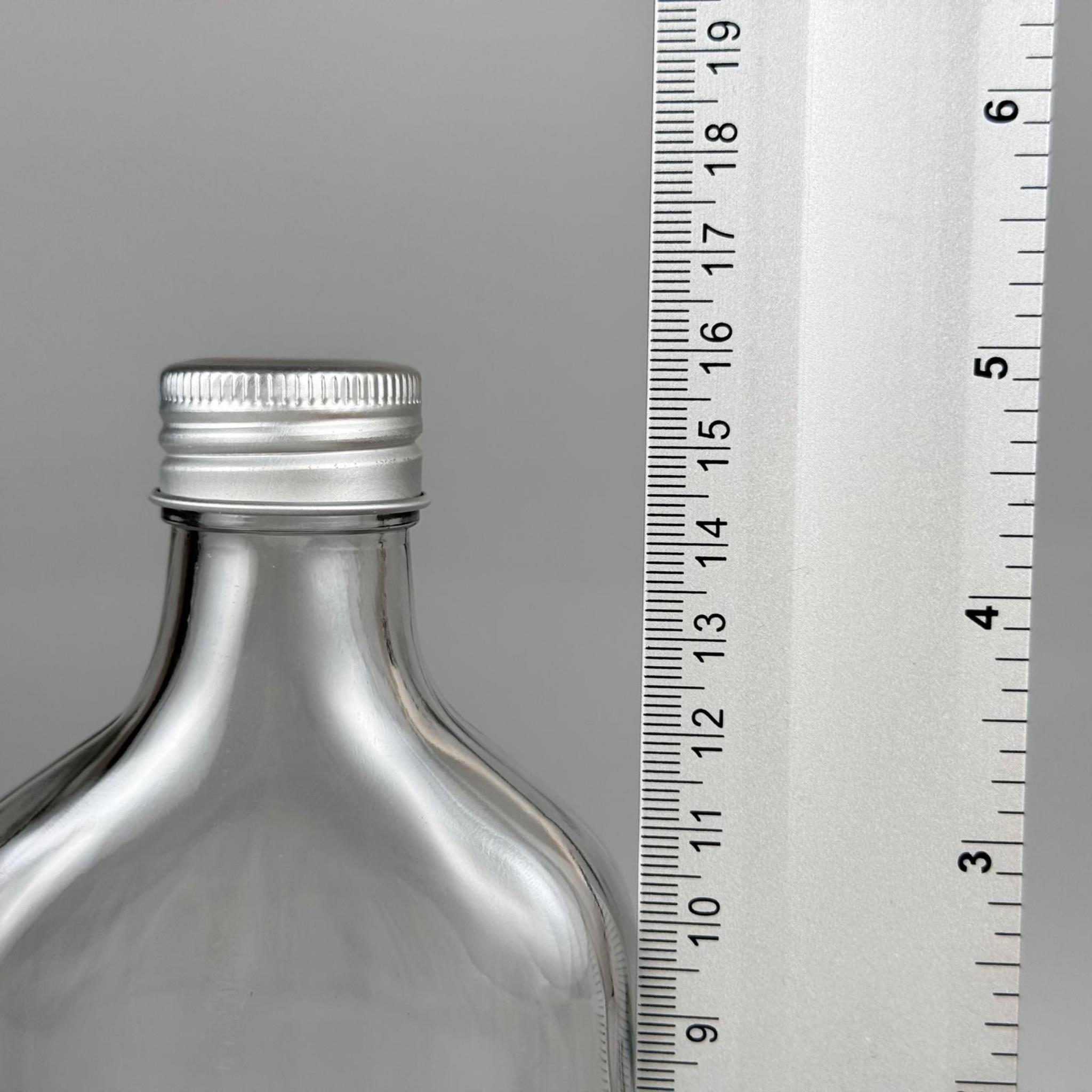 200 CC YASSI LÜX KOLONYA CAM ŞİŞE - GÜMÜŞ METAL ALÜMİNYUM KAPAKLI + KOLONYA TIPALI - 200 ML LÜKS METAL KAPAKLI CAM KOLONYA ŞİŞESİ