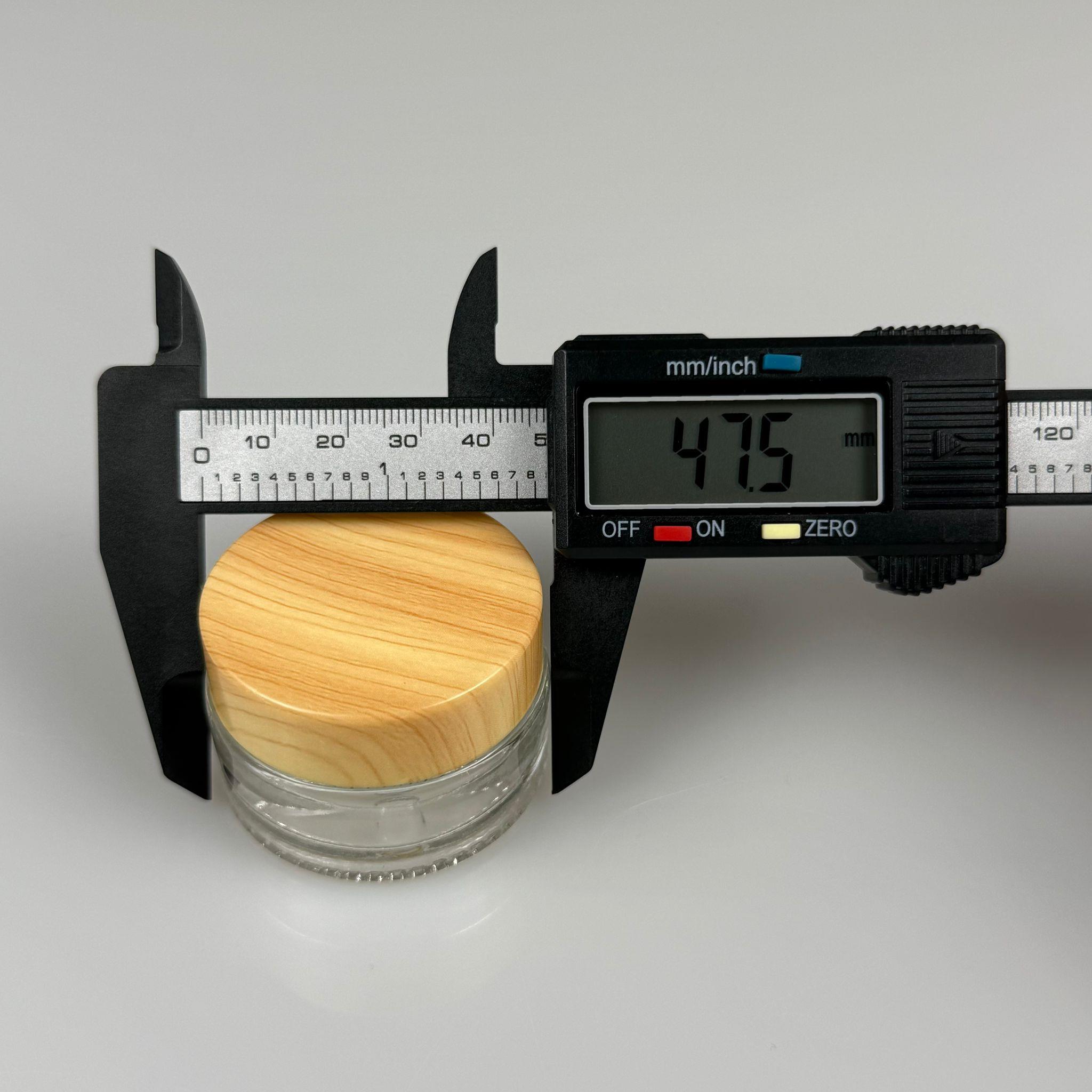 20 CC CAM ŞEFFAF KREM KAVANOZU - AHŞAP DESENLİ PLASTİK KAPAKLI İÇ CONTALI - 20 ML ŞEFFAF CAM KAVANOZ  - KOZMETİK KAVANOZ