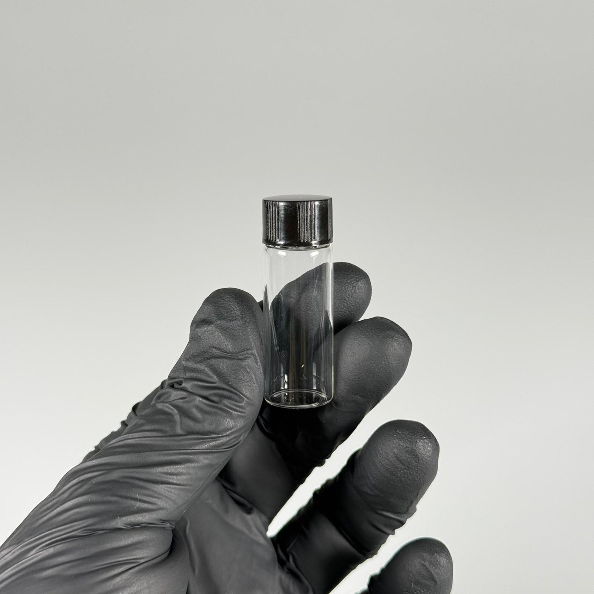 5 CC ŞEFFAF CAM ŞİŞE - SİYAH KAPAKLI - 5 ML KAPAKLI CAM ŞİŞE