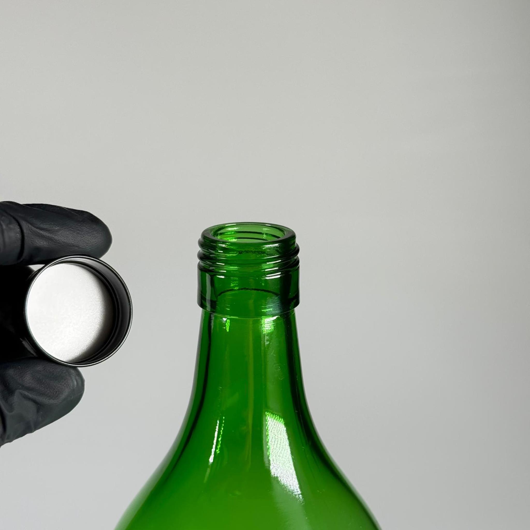 2000 CC YEŞİL CAM ŞİŞE - SİYAH METAL ALÜMİNYUM KAPAKLI - 2000 ML YAĞ ŞİŞESİ - SİRKE ŞİŞESİ - 2 LİTRE CAM ŞİŞE