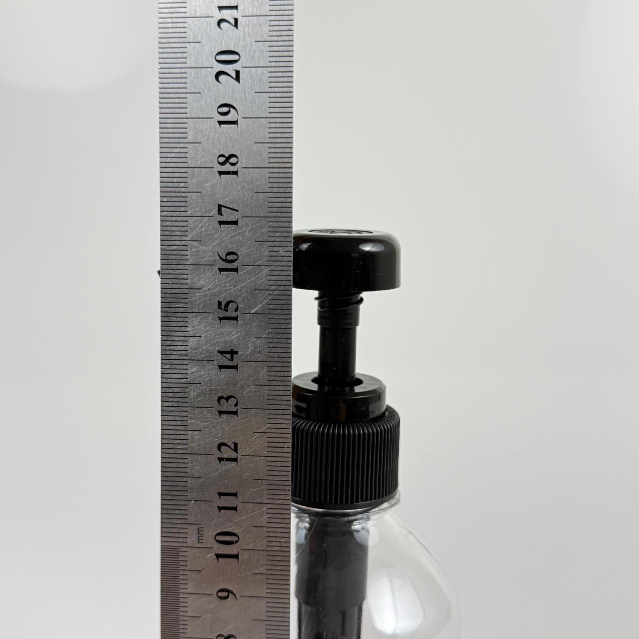 250 CC PET ŞEFFAF OVAL MODEL ŞİŞE - SİYAH DOZAJ POMPALI (HER BASMADA 4 CC SIVI ATAR)  - 0,25 LT POMPALI ŞİŞE - ŞURUP, ŞAMPUAN, KREM GİBİ YOĞUN KIVAMLI SIVILARDA KULLANILIR