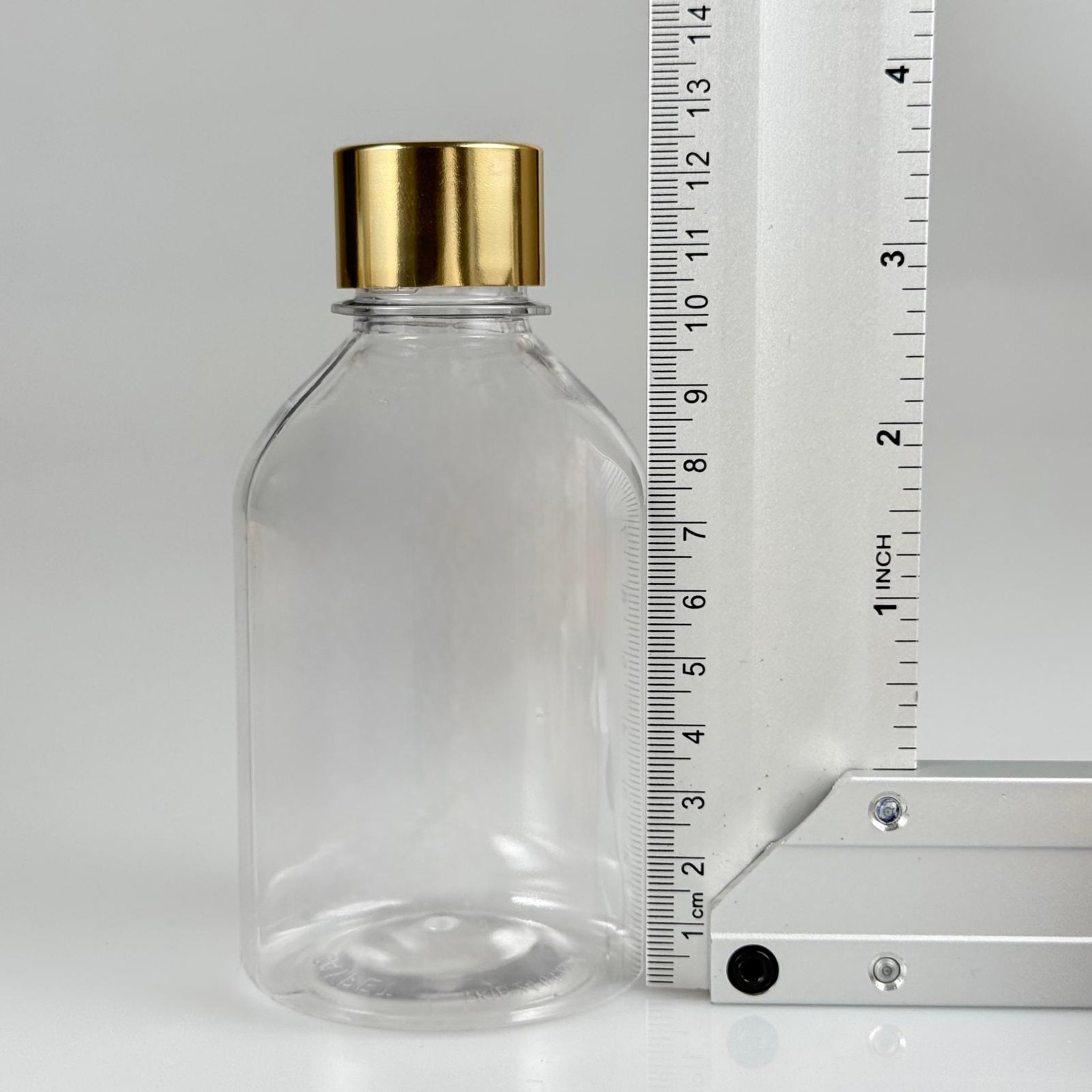 250 CC TOMBUL MODEL ŞEFFAF PET ŞİŞE + ALÜMİNYUM KAPLAMALI GOLD KAPAKLI TAKIM - 250 ML PET ŞİŞE