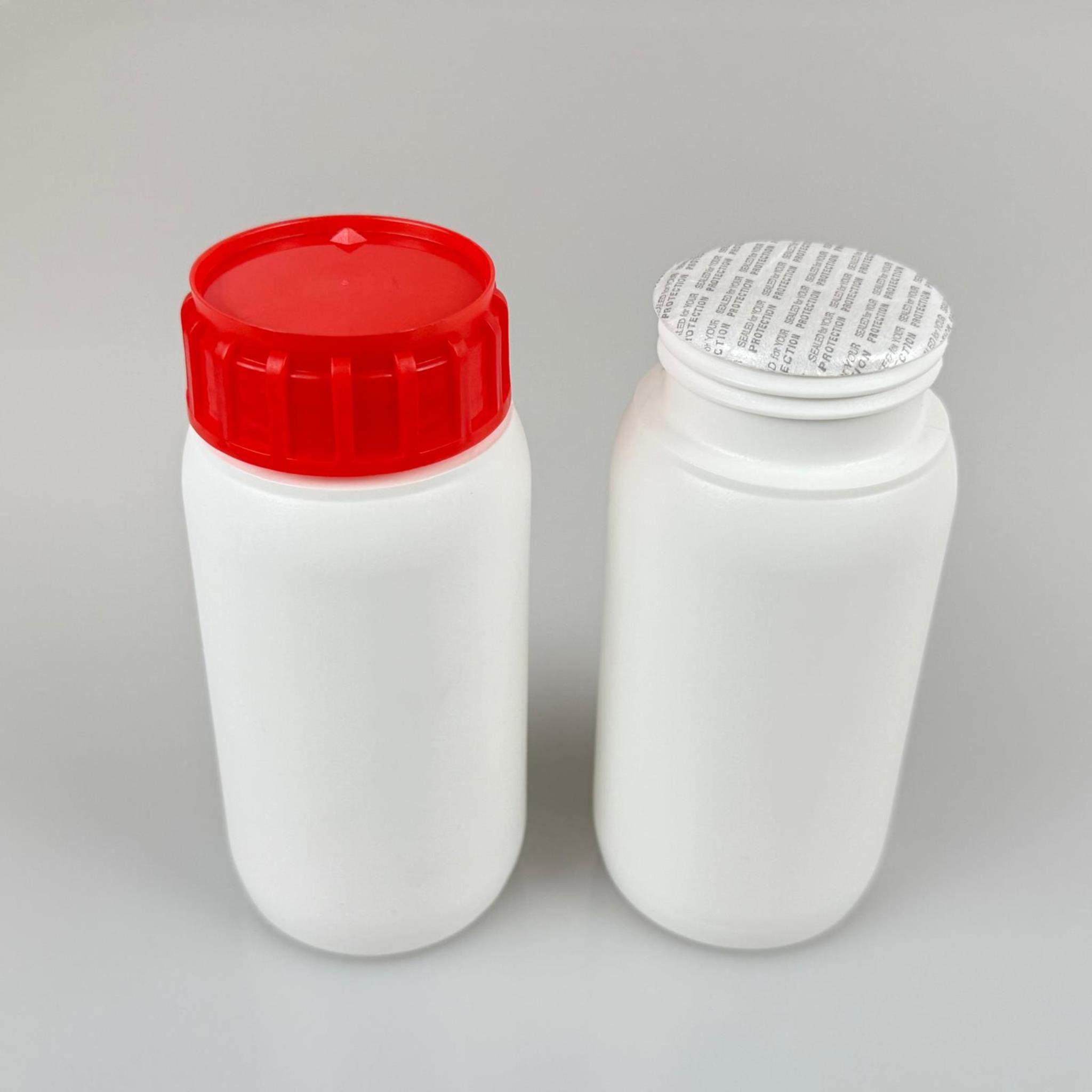 0,25 LT ZİRAİ İLAÇ BİDONU BEYAZ + KIRMIZI ALÜMİNYUM FOLYOLU İNDİKSİYON CONTA SK50 KAPAK + KENDİNDEN YAPIŞKANLI KÖPÜK CONTALI - 250 CC PE POLİETİLEN TARIM BİDON