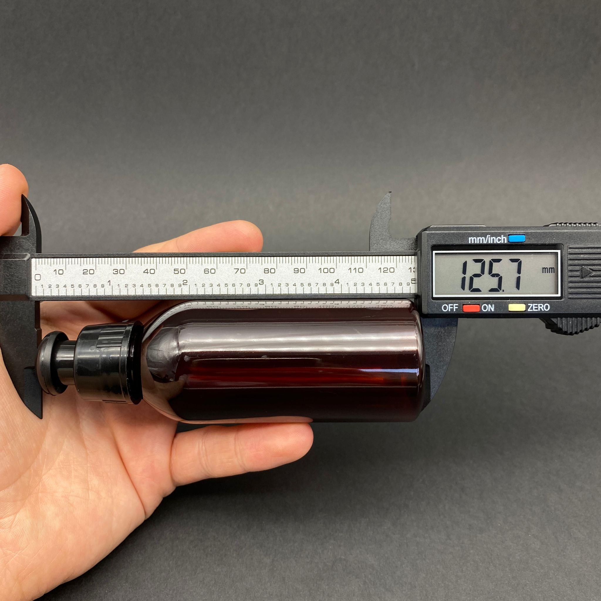 100 CC AMBER SERT PET ŞİŞE - SİYAH PUSHPULL KAPAKLI - 100 ML KAHVERENGİ PLASTİK AKITICILI ŞİŞE