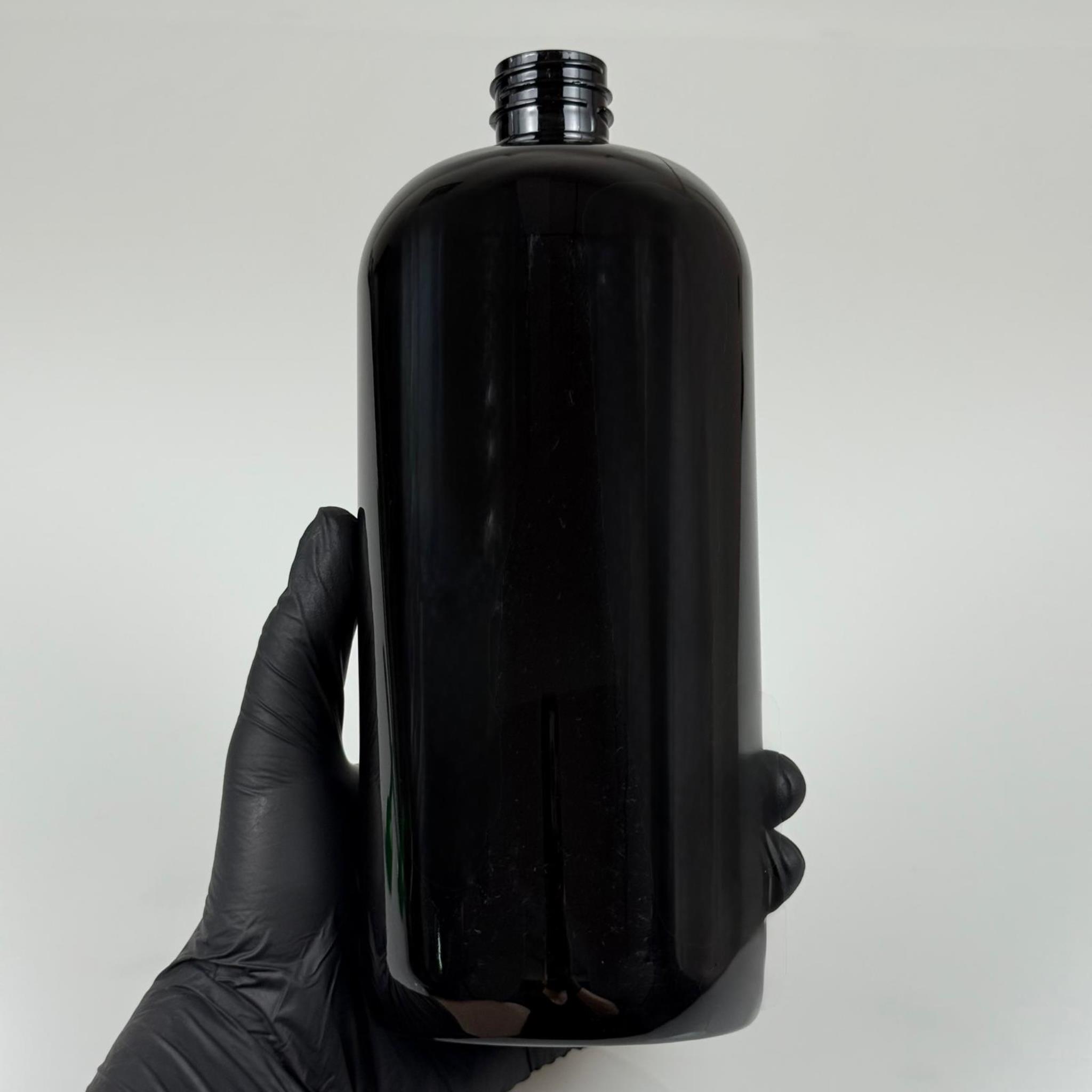 1000 CC SİYAH SERT PET ŞİŞE KAPAKSIZ (28 AĞIZ) - KALIN (45 GR) - 1 LT SİYAH PLASTİK ŞİŞE