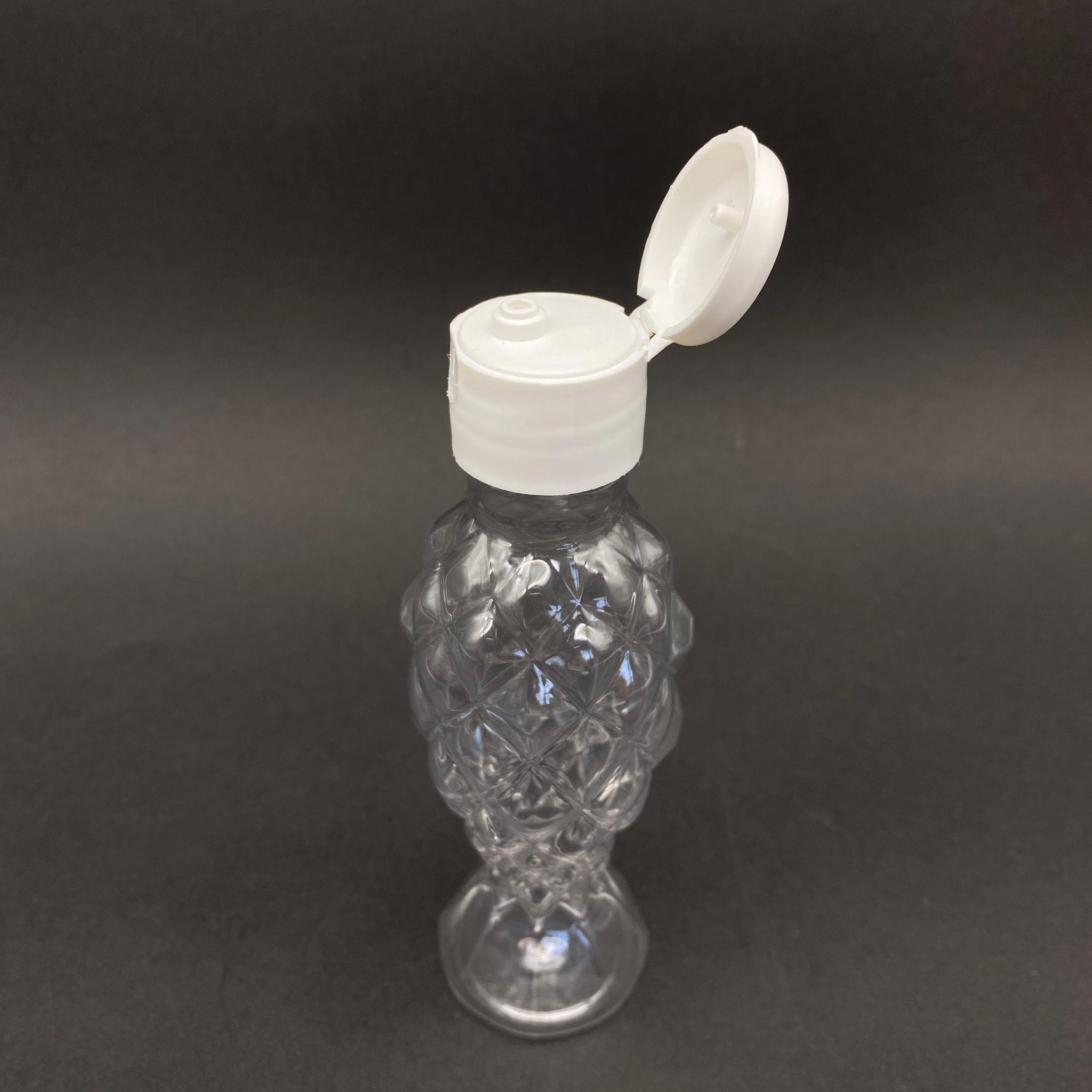 100 CC BALIKSIRTI ŞİŞE - BEYAZ FLİPTOP AKITICI KAPAKLI - 100 ML AKITICILI PLASTİK ŞİŞE