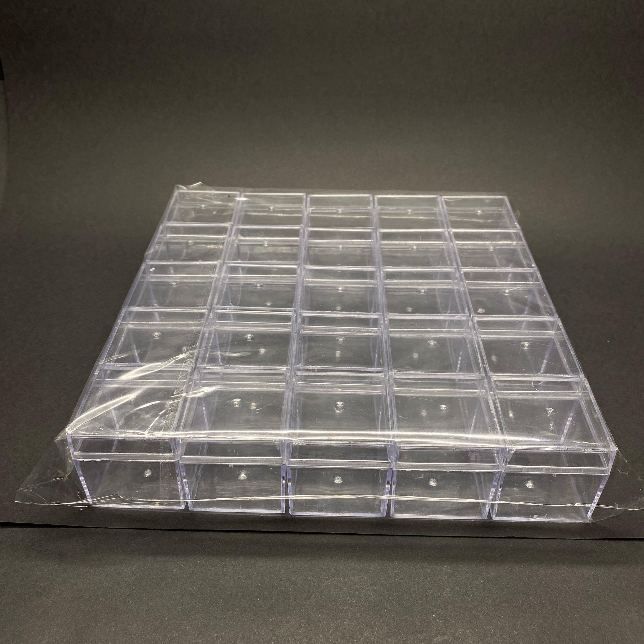 MİKA KUTU 4,5X4,5 CM (50 cc) - KARE KAPAKLI PLEKSİ KUTU - KRİSTAL KUTU - 25Lİ PAKET