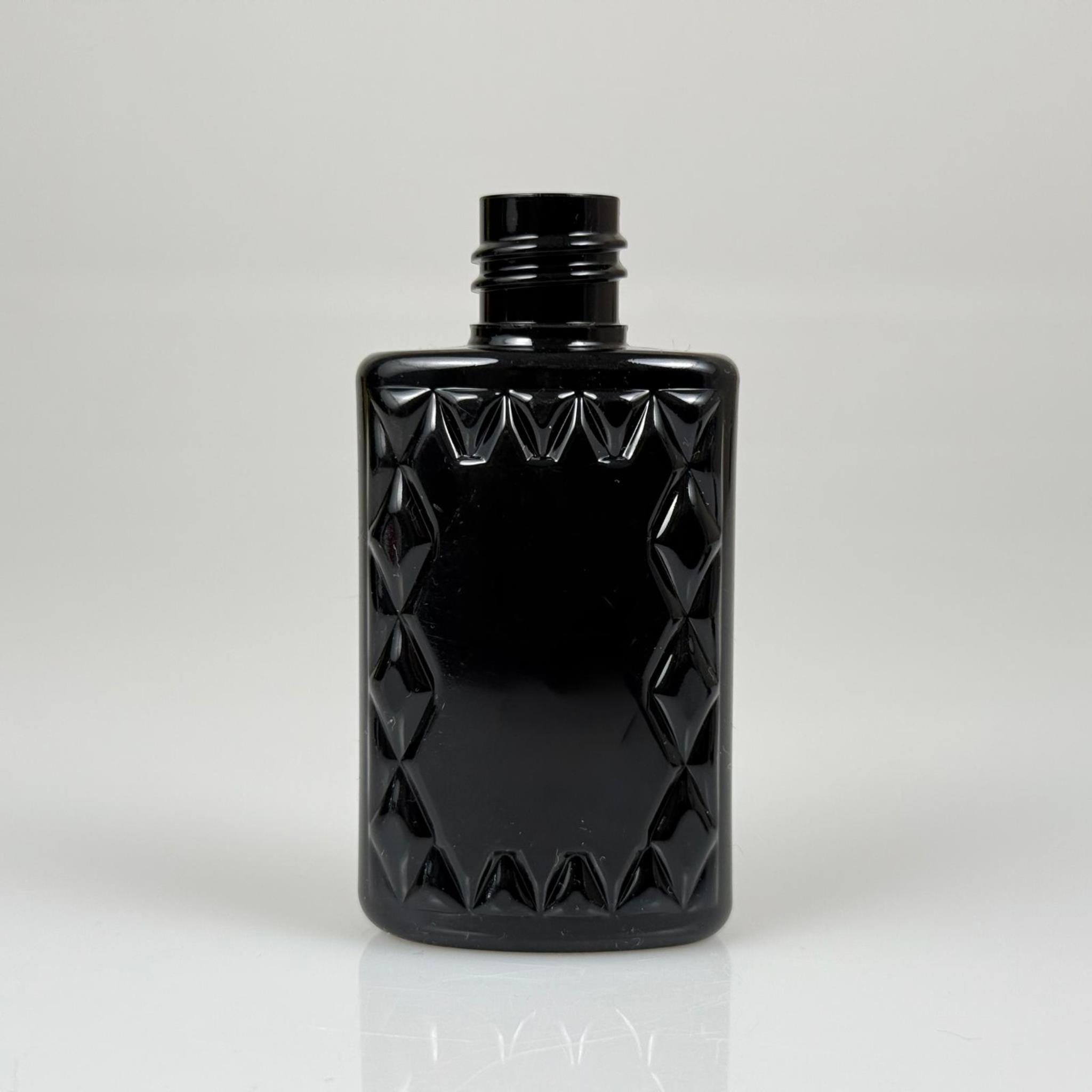 50 CC SİYAH PET KÖŞELİ PARFÜM ŞİŞESİ  - 18 AĞIZ - 50 ML PLASTİK PARFÜM - KOLONYA ŞİŞESİ