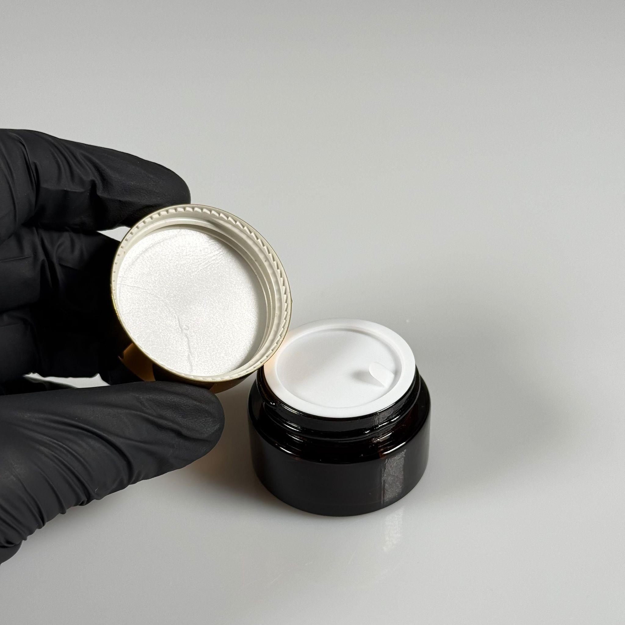 20 CC CAM AMBER KREM KAVANOZU - GOLD KAPAKLI İÇ CONTALI - 20 ML KAHVERENGİ KREM KAVANOZU - AMBER MUM KAVANOZU