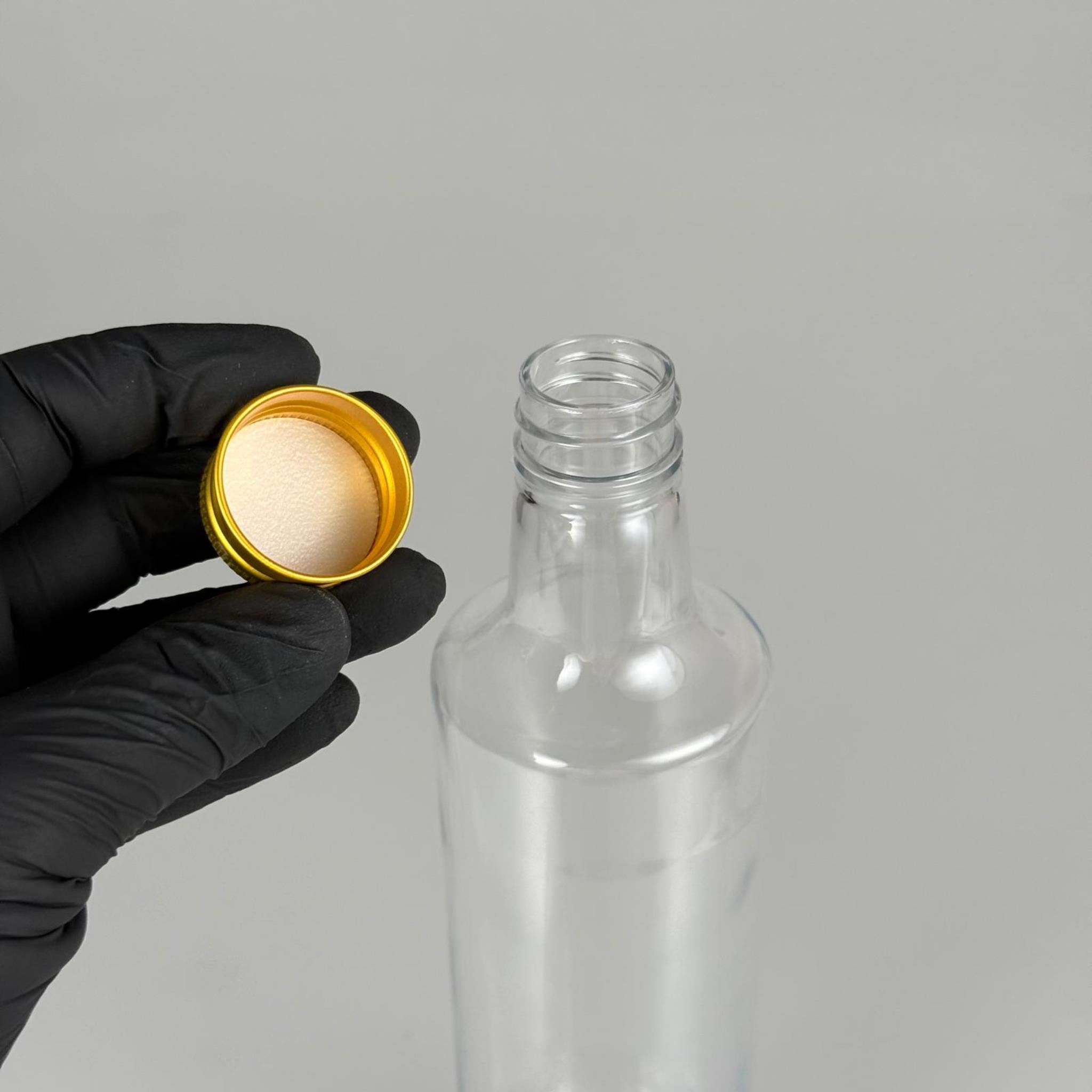 500 CC DORİKA SİLİNDİR PET ŞİŞE - CONTALI GOLD METAL KAPAKLI -  (60 GR) CAM GÖRÜNÜMLÜ SERT KALIN KIRILMAZ 500 ML SİLİNDİR PLASTİK ŞİŞE
