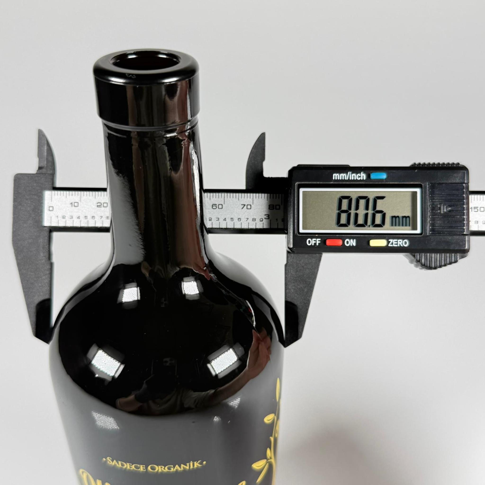 500 CC SİYAH OLİVE YAZI CAM ZEYTİNYAĞ ŞİŞESİ - GEÇME AĞIZ - 500 ML YAĞDANLIK BASKILI CAM ŞİŞE