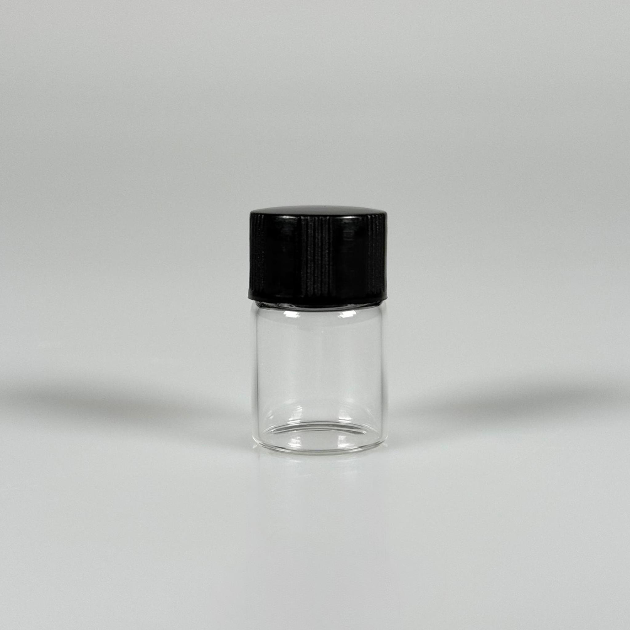 2 CC ŞEFFAF CAM ŞİŞE - SİYAH KAPAKLI - 2 ML KAPAKLI CAM ŞİŞE