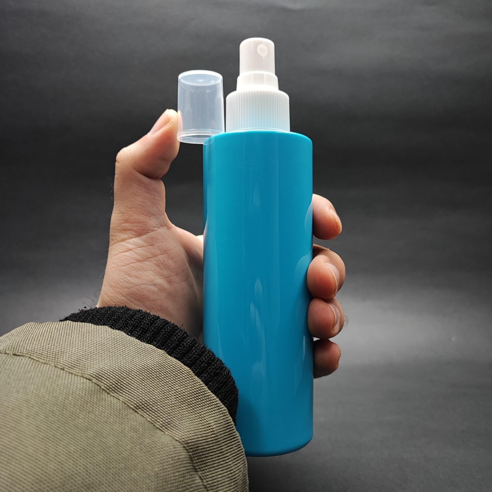 200 CC KÜT BOYUNLU UZUN SİLİNDİR PET ŞİŞE (24 GR) - BEYAZ SPREYLİ - 200 ML PLASTİK ŞİŞE - MAVİ