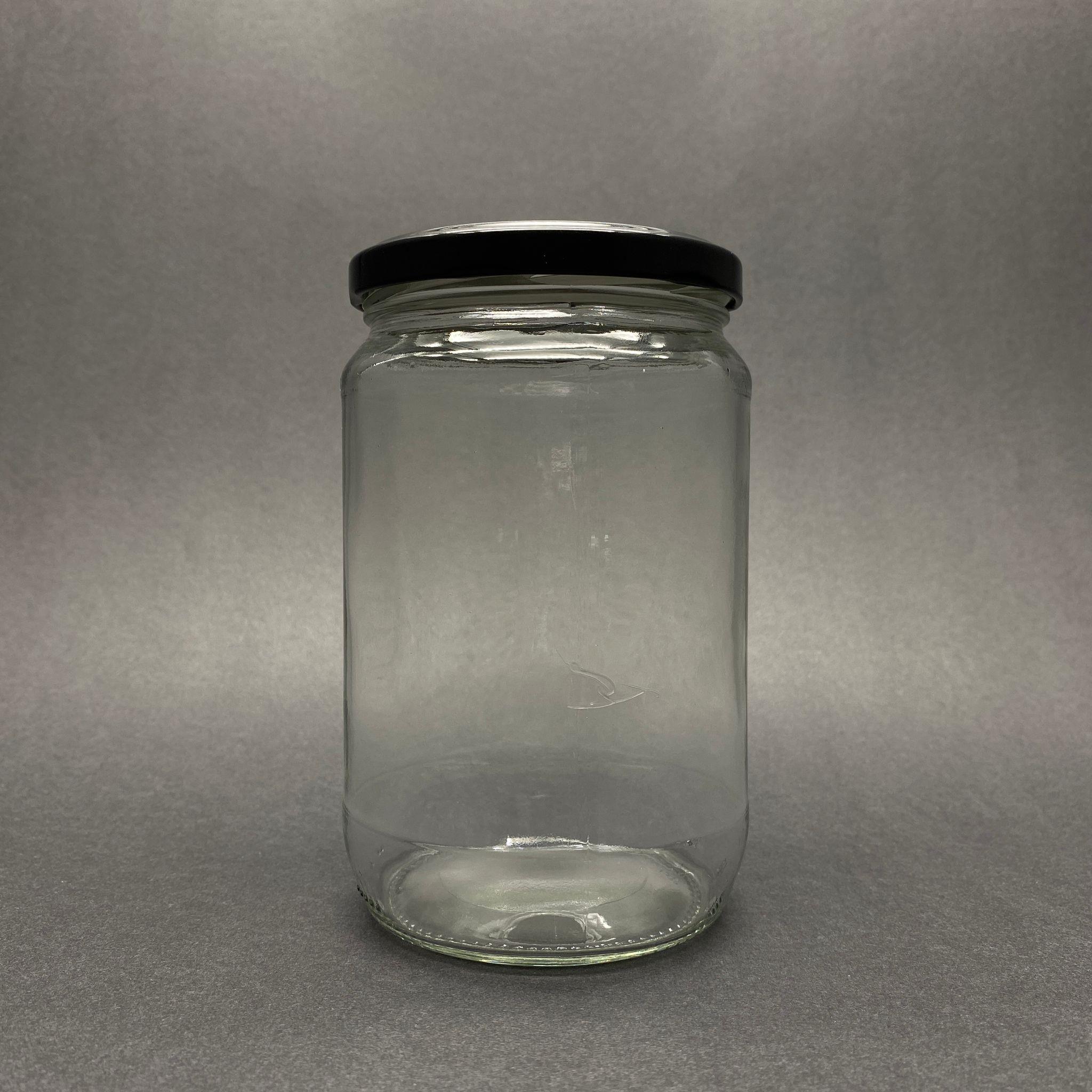 720 CC CAM KAVANOZ - SİYAH METAL KAPAKLI - 720 ML CAM KAVANOZ