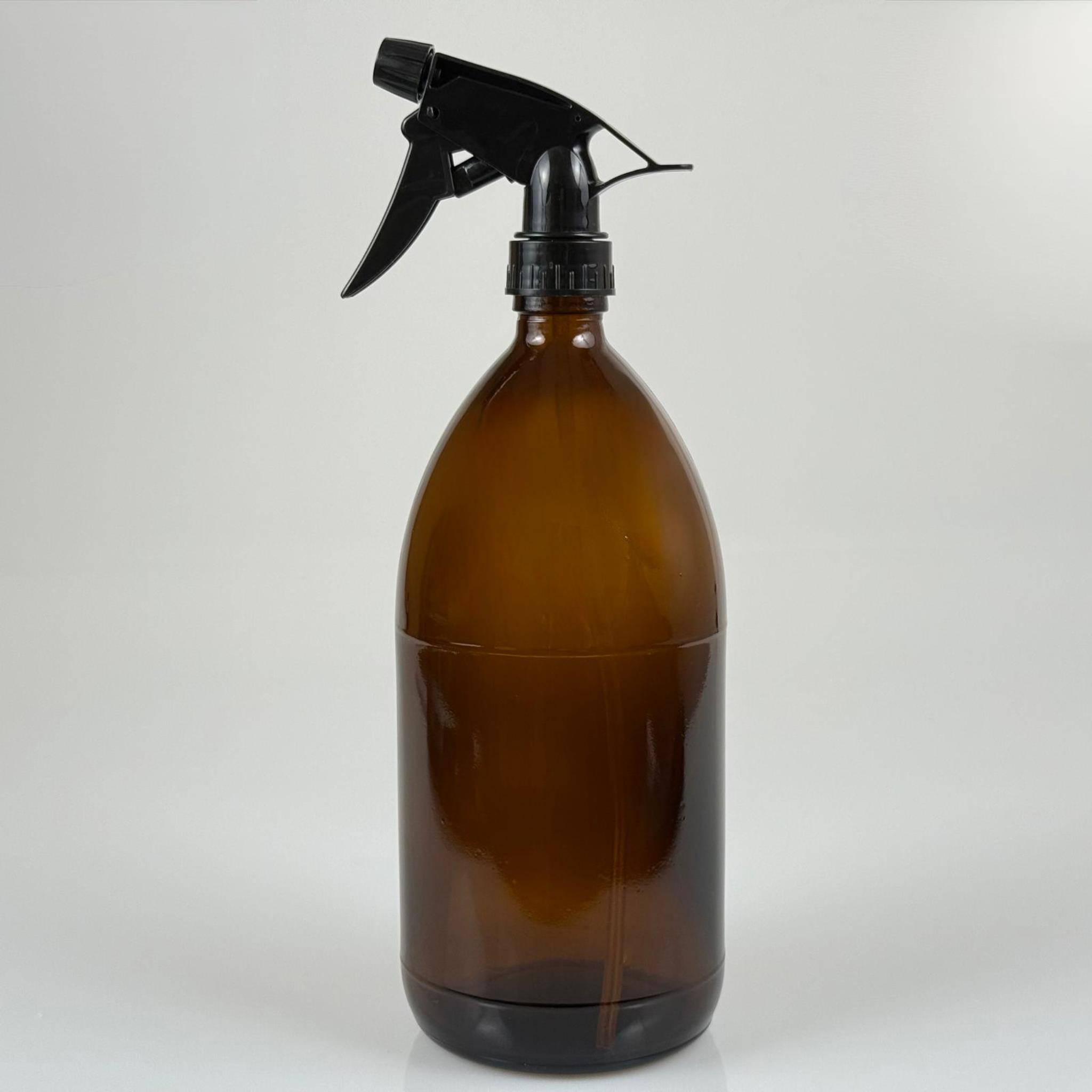1000 CC AMBER TOMBUL ÖZEL SERİ CAM ŞİŞE - SİYAH KİMYASALA DAYANIKLI DOZAJ SPREYLİ - 1000 ML CAM ECZA ŞİŞESİ - KAHVERENGİ