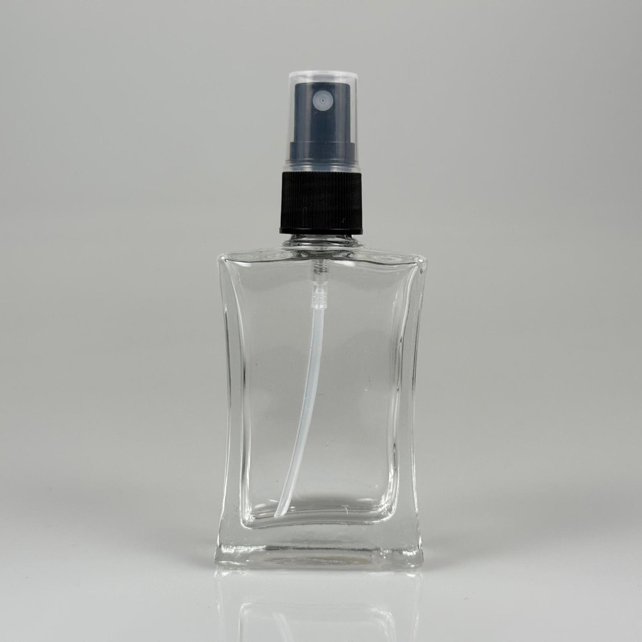 50 CC KÖŞELİ CAM ŞİŞE SİYAH SPREYLİ TAKIM - 50 ML PARFÜM ŞİŞESİ - 1. KALİTE İTHAL CAM