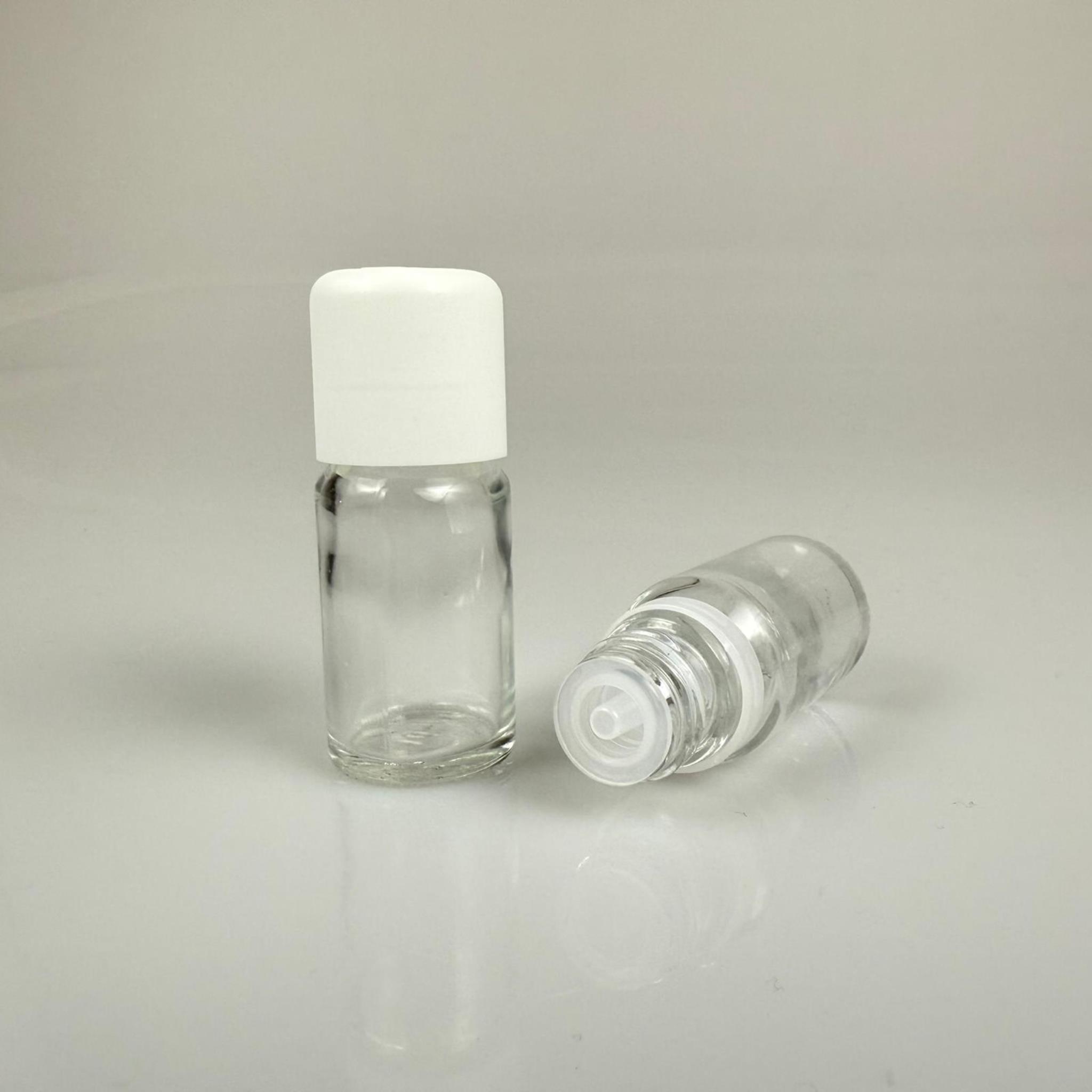 10 CC ŞEFFAF CAM ŞİŞE + İÇTEN DAMLALIKLI ÇOCUK KİLİTLİ BEYAZ KAPAK - SAYDAM 10 ML KİLİT KAPAKLI DAMLATMALI ŞİŞE