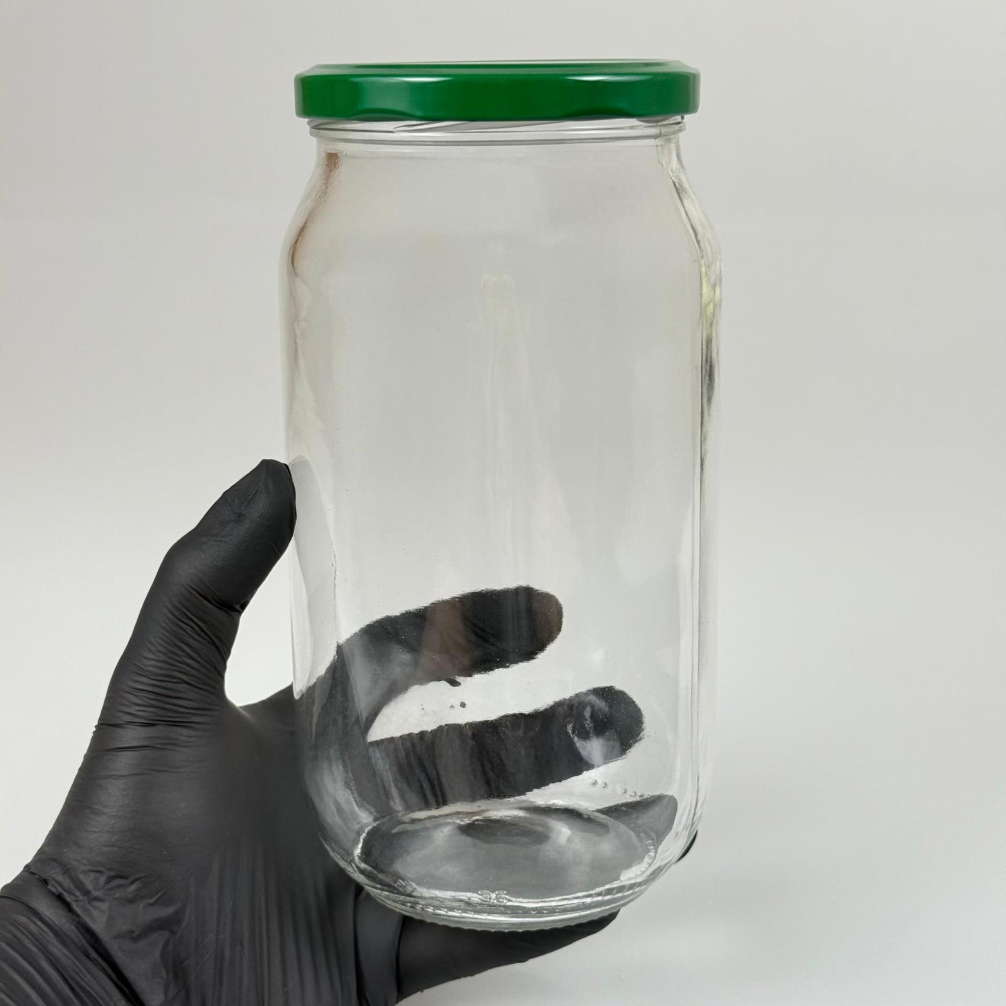 1000 CC CAM KAVANOZ - YEŞİL METAL KAPAKLI - 1000 ML CAM KONSERVE KAVANOZU - LİTRELİK KAVANOZ - PAŞABAHÇE