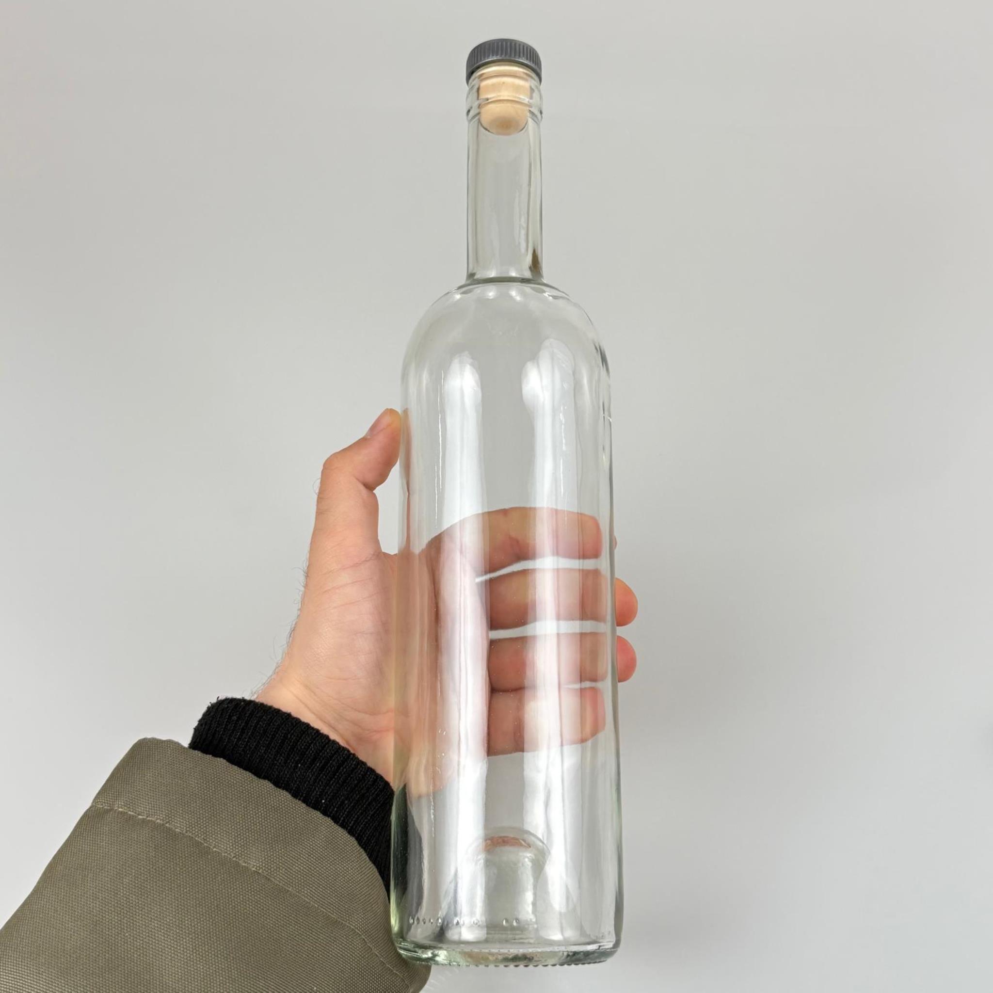 750 CC PAŞABAHÇE YAĞDANLIK ŞİŞESİ - GRİ SENTETİK MANTAR TIPALI - 750 ML YAĞ ŞİŞESİ ŞEFFAF - CAM ZEYTİNYAĞ ŞİŞESİ