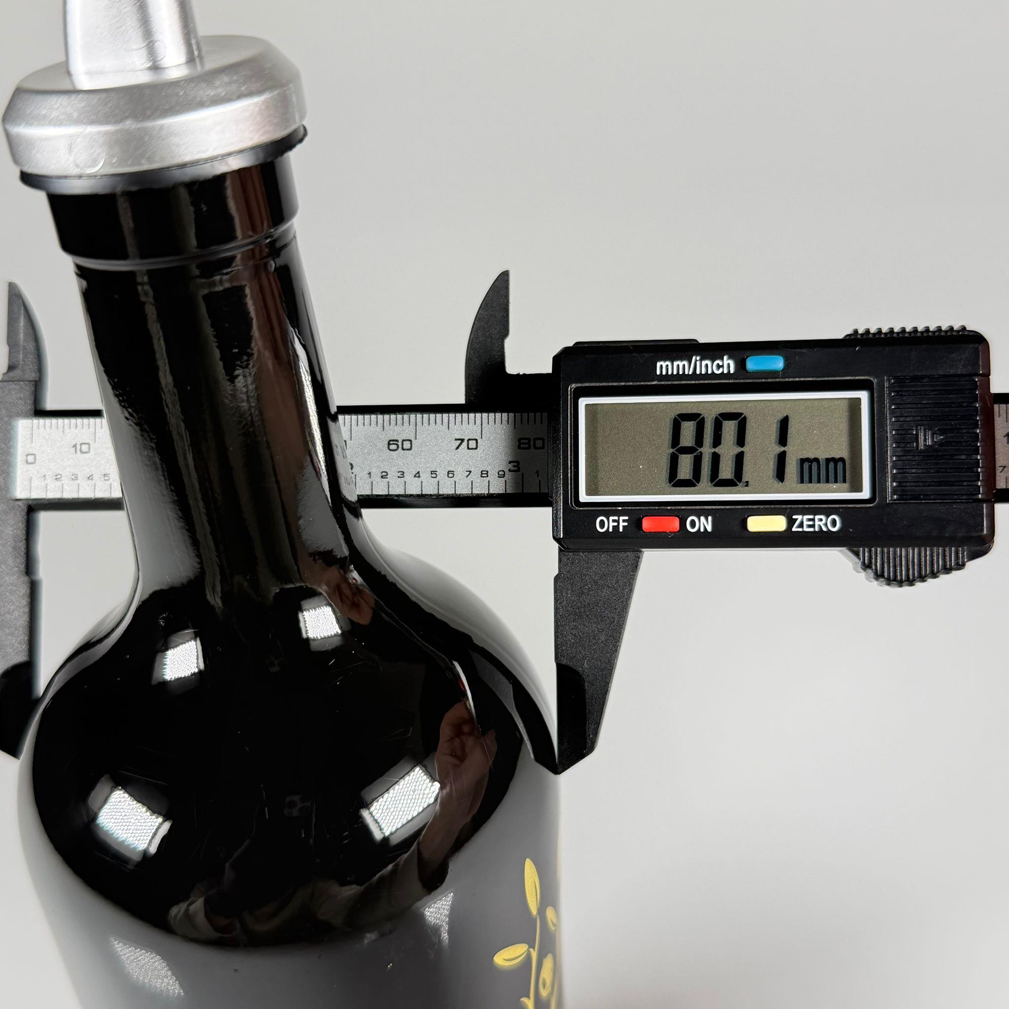 500 CC SİYAH OLİVE YAZI CAM ZEYTİNYAĞ ŞİŞESİ - GRİ YAĞDANLIK TIPALI - 500 ML YAĞDANLIK BASKILI CAM ŞİŞE