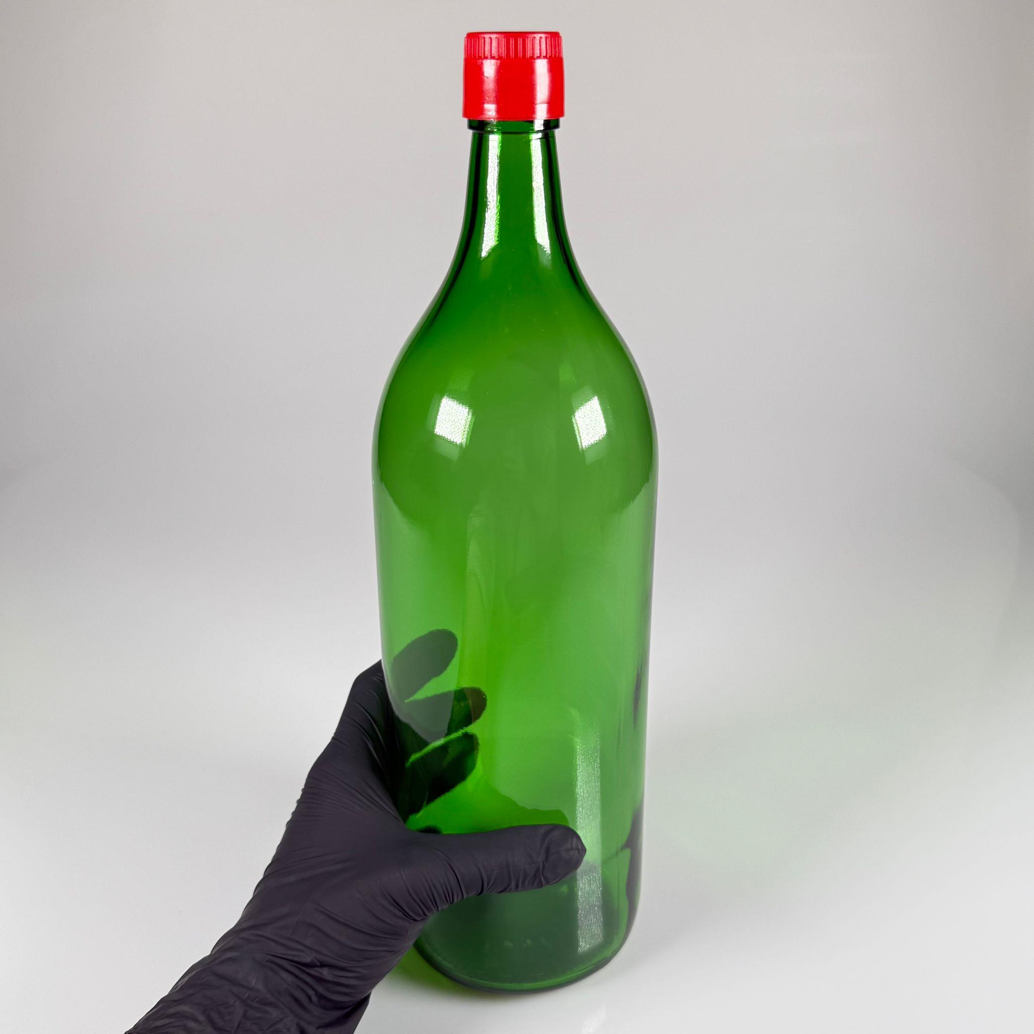2000 CC CAM ŞİŞE YEŞİL - KIRMIZI AKITICILI DROP STOP KAPAKLI - 2 LİTRE CAM ŞİŞE - 2 LT CAM ŞİŞE